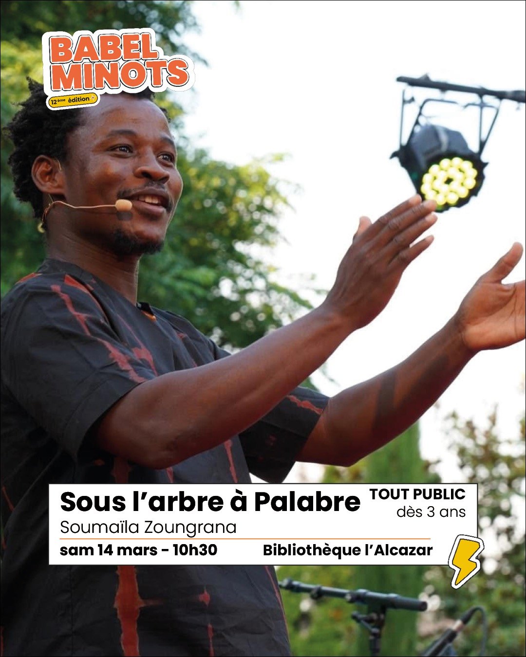 Sous l’arbre à Palabre 🌳
Soumaïla Zoungrana
dès 03 ans
Un petit voyage au cœur de l’Afrique de l'ouest plus précisément au Burkina Faso autour des contes : une oralité qui fait côtoyer proverbes, chants, contes traditionnels.
Le ciel a porté son plus beau boubou étoilé et son œil, lune, est d’une rondeur complète et d’un éclat magique. Hommes, femmes et enfants se sont réunis à la place du village sous l’arbre à palabre.
Tous attendent, attendent avec impatience le moment ou grand-père lancerait …
Histoire !
Samedi 14 mars à 10h30 à la Bibliothèque d’Alcazar @marseillebiblio
Gratuit sur réservation
🎫Billetterie : lien en bio