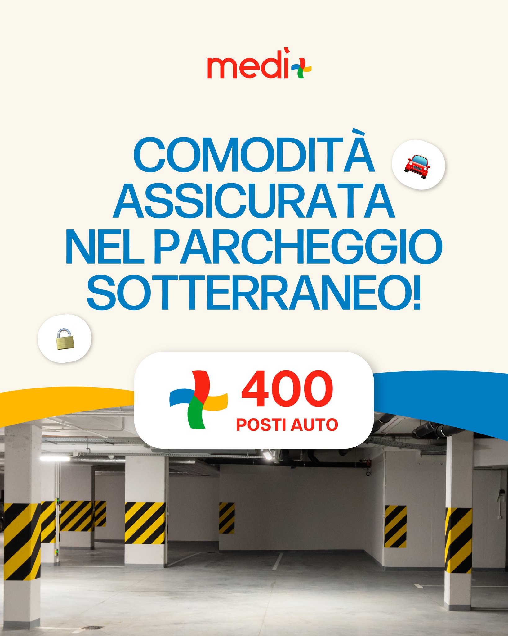 🚗 Parcheggiare non è mai stato così facile!
Il nostro parcheggio sotterraneo ti aspetta con 400 posti auto, comodi, sicuri e vicini all’ingresso.
Shopping senza preoccupazioni!
📍Centro Commerciale Medì
#centrocommercialemedì #parcheggio