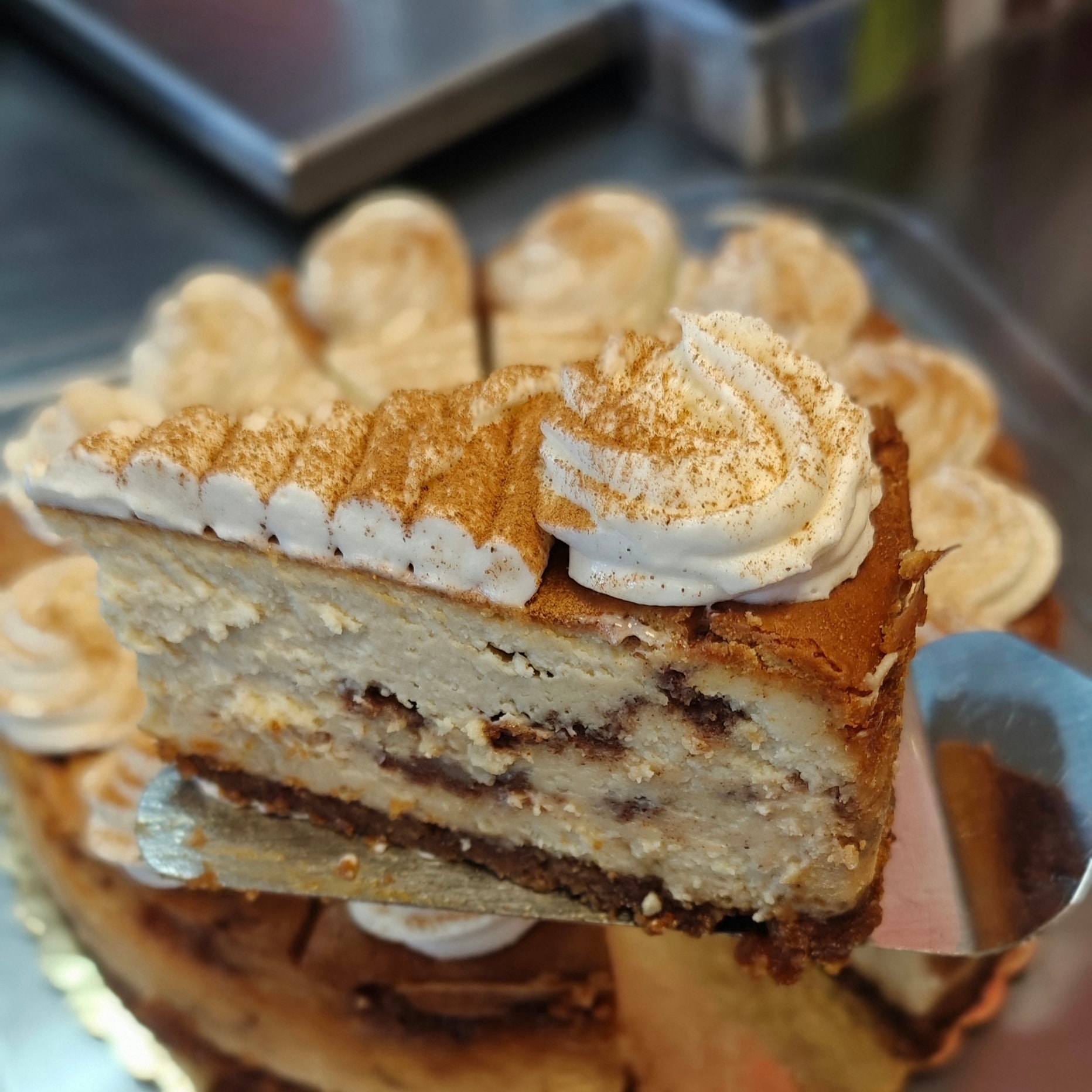 Swirls on swirls on swirls 😍
Our Cinnamon Roll Cheesecake is loaded with layers of rich cinnamon roll filling baked right into the cheesecake — giving you that warm, gooey cinnamon roll flavor in every creamy bite.
It’s basically what happens when cheesecake decides to be extra.
Available in the bakery while they last!
#senzaglutenfree #glutenfreebakery #cinnamonrollcheesecake #cheesecakelove #bakeryfresh