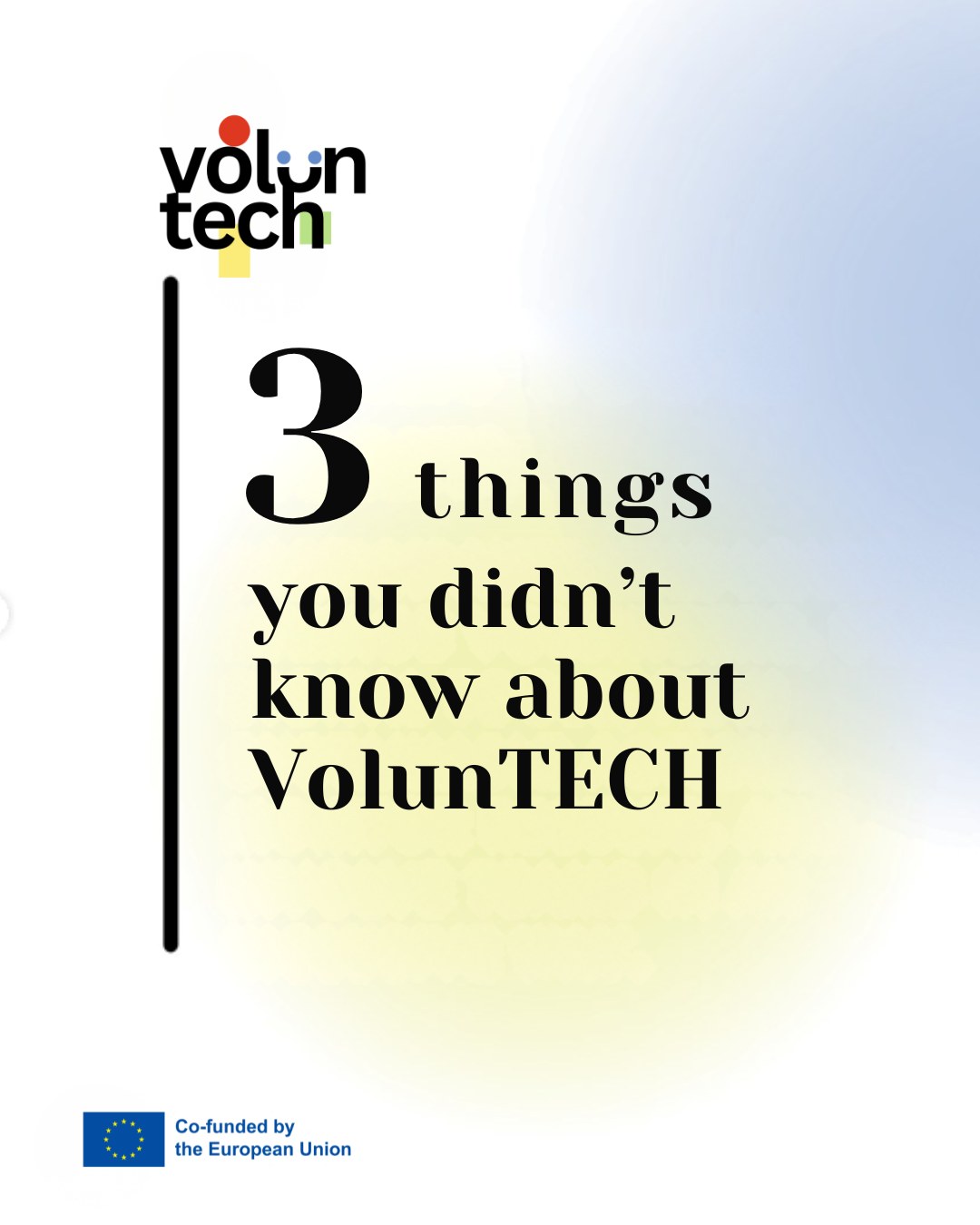 ✨ 3 things you didn’t know about VolunTECH ✨
1️⃣ You can volunteer without crossing borders.
VolunTECH is all about digital volunteering. That means you can create real social impact, connect with people across Europe and gain new skills… all from your laptop 💻🌍
2️⃣ Volunteering here = skills for your future.
This isn’t just about “helping out”. VolunTECH focuses on recognising the digital and soft skills you gain while volunteering, skills that actually boost your employability 👀✨
3️⃣ It’s more than volunteering, it’s a movement.
VolunTECH brings together young people, organisations and innovators from different European countries to rethink how volunteering looks in the digital age 🚀
Digital. Inclusive. European.
That’s VolunTECH 💙
#VolunTECH #DigitalVolunteering #EUYouthStrategy #YouthEmpowerment #SocialInnovation #CivicEngagement