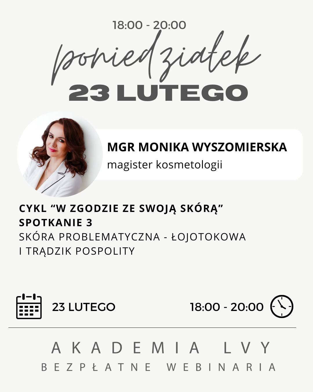 Czy wiesz, że trądzik to nie tylko bakterie, ale również mikrozapalenie, mikrobiom jelitowy, stres i setki drobnych czynników, które codziennie zmieniają skórę?
23 lutego 2026 podczas spotkania z cyklu „W zgodzie ze swoją skórą” zanurzymy się w pełną etiopatogenezę trądziku i stworzymy mapę terapii łączonych.
Poznasz działanie gruczołów łojowych, wpływ diety, mikrobiomu, emocji i stylu życia. Do tego — gotowe protokoły Lovely by Italian Beauty i wskazówki, jak je łączyć z innymi zabiegami.
Dla wszystkich, którzy chcą zrozumieć trądzik nie powierzchownie, ale w sposób realnie terapeutyczny.
@monika.wyszomierska @melustro_klinika