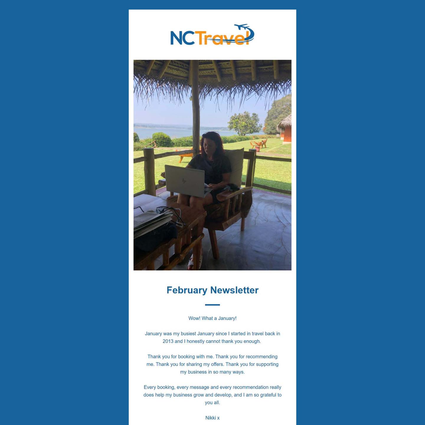 It’s landed ✈️💙
My latest newsletter has officially been dispatched filled with travel inspiration, ideas and a few little gems you won’t want to miss.
If it didn’t pop into your inbox, you can read it right here 👇
https://www.nctravel.co.uk/so/75PnYQPYb?languageTag=en
Once you’re there, you’ll also see the option to sign up so you won’t miss the next one. Plenty of exciting things coming your way 🌍✨
As always, if something catches your eye, just message me.