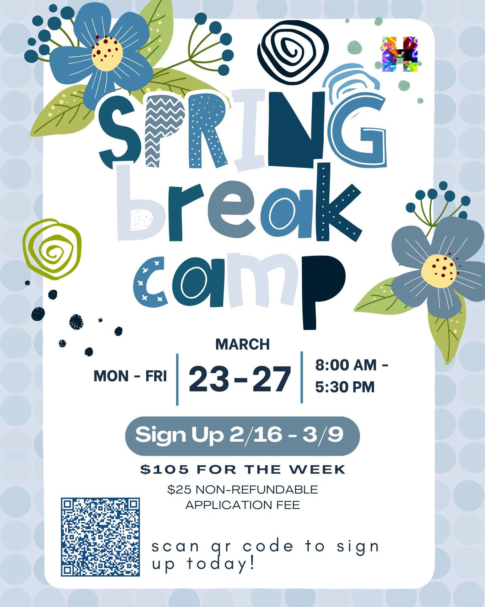 Spring Break Camp Registration is NOW OPEN!!! Scan the QR code to sign your child up for a fun spring break at Hanna!! ๐๐๐ #springbreakcamp #hannacommunitycenter