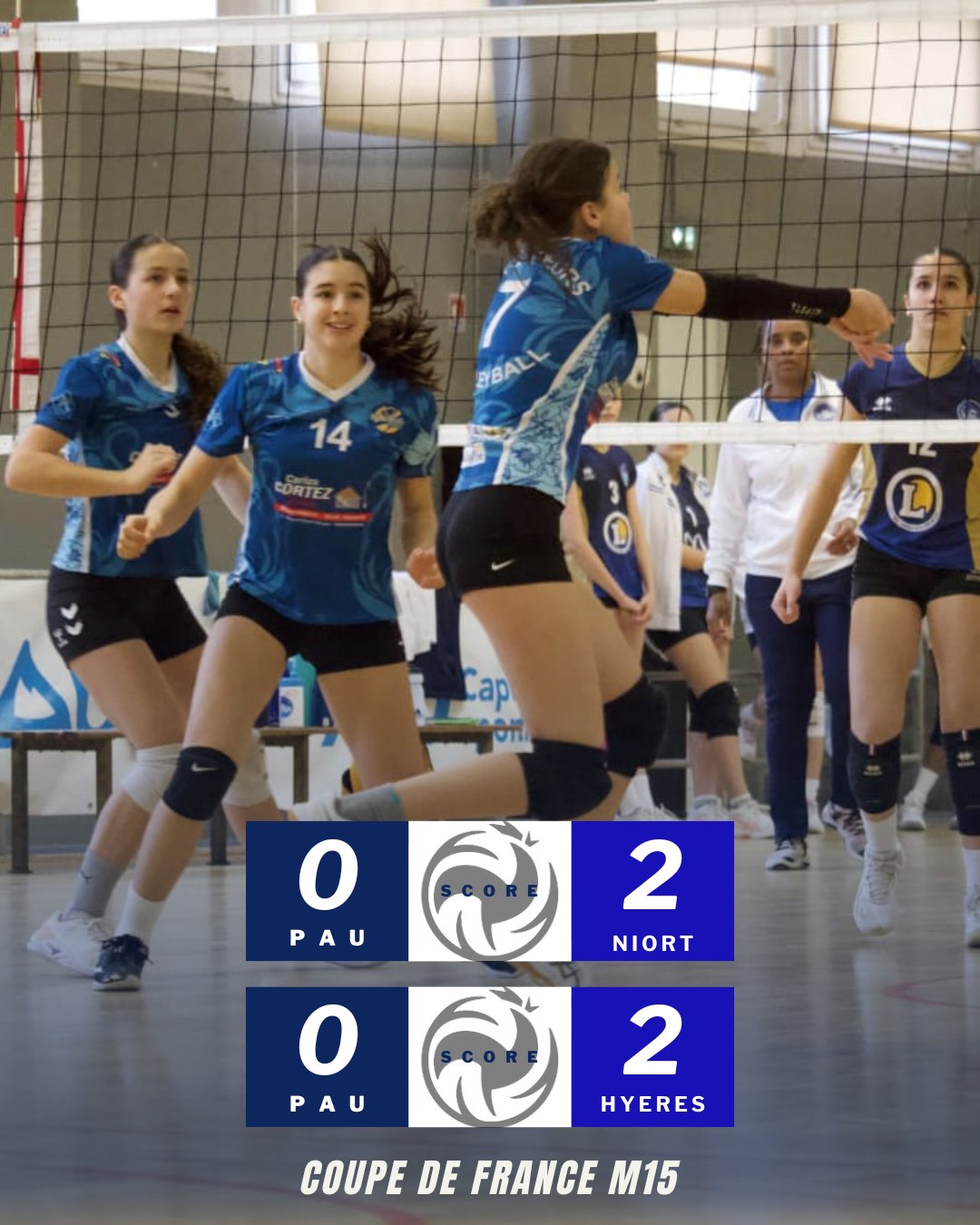 🌸 Résultats du week-end 🌸
Élimination des M15 F de la Coupe de France. Bravo aux filles et au coach pour le chemin parcouru ! 💙
🙌 Partenaires ;
@Thion Equip'Elevage / @keepcoolpau / @vandbpau /
@all_suites / @babettebeerhouse