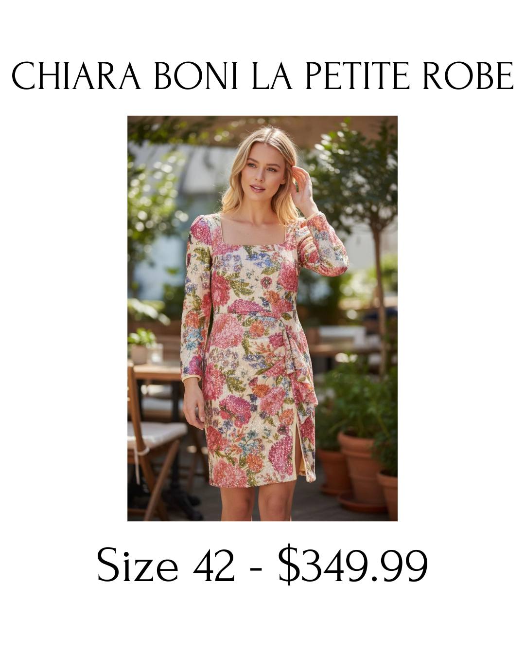 RSVP: Yes.
CHIARA BONI La Petite Robe “Cesarima” cocktail dress in a sculpting stretch blend with elegant floral detail — designed to flatter and move beautifully.
Size 42 / US 4–6
Available now.
#ChiaraBoni #LaPetiteRobe #SpringEventStyle #CocktailDress #LuxuryResale #BoutiqueFinds #FloralDress #OccasionWear
