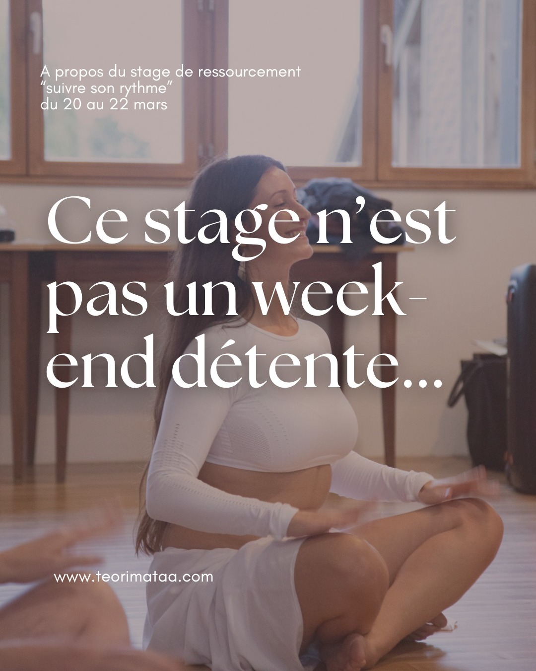Ce stage n'est pas un week-end détente,
c'est un espace de ressourcement.
C'est plus profond, ici on se recharge avec des ateliers :
🌺 introspectifs et bienveillants
🌺 créatifs
🌺 adaptés et alignés à tes besoins
🌺 en lien avec la culture polynésienne
Tu ne repars pas seulement reposée,
mais avec des ressources, ancrée, clarifiée ❤️
Il reste encore 6 places pour le stage,
📥tu peux t'inscrire dès maintenant :
🔸 teorimataa@hotmail.com
🔸 06.29.60.10.30
🔸www.teorimataa.com
🔸 MP sur les réseaux insta et facebook
📎Info pratiques :
🔸 20 au 22 mars 2026
🔸 Domaine de la Moglais, Lamballe, Bretagne
🔸 Hébergement et pension complète
🔸 235€
Si tu hésites, envoie moi un message pour en discuter.
Passionnément,
Clémentine
#stageressourcement #rythme #cyclefeminin #culturepolynesienne #santementale #ancrage #creation