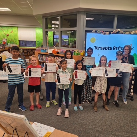 On February 12, we had the joy of celebrating our Reflections Celebration at school, honoring the 23 talented students who participated in this year’s Reflections program. Our young artists submitted incredible work in Visual Arts, Literature, and Film, showcasing their creativity, hard work, and unique voices.
We gathered with Teravista families for a special art show where their pieces were displayed and celebrated. It was such a meaningful evening seeing students proudly share their work, families encouraging one another, and our community coming together to support the arts made it truly special.
We are so proud of each of these students and grateful for the opportunity to celebrate them well. We can’t wait to see even more creativity and participation next year!
#tvepta #Reflections2026 #PTAReflections