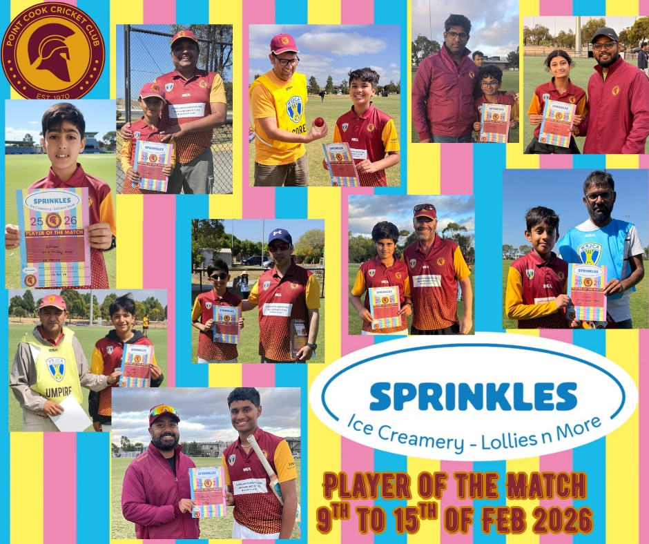 Another weekend of great junior cricket - congratulations to all our Sprinkles Players of the Match and Bakers Delight - Sanctuary Lakes Coaches award winners.
See you all on the filed again this weekend.
#sprinklesicecreamery #bakersdelightsanctuarylakes #WRJCA