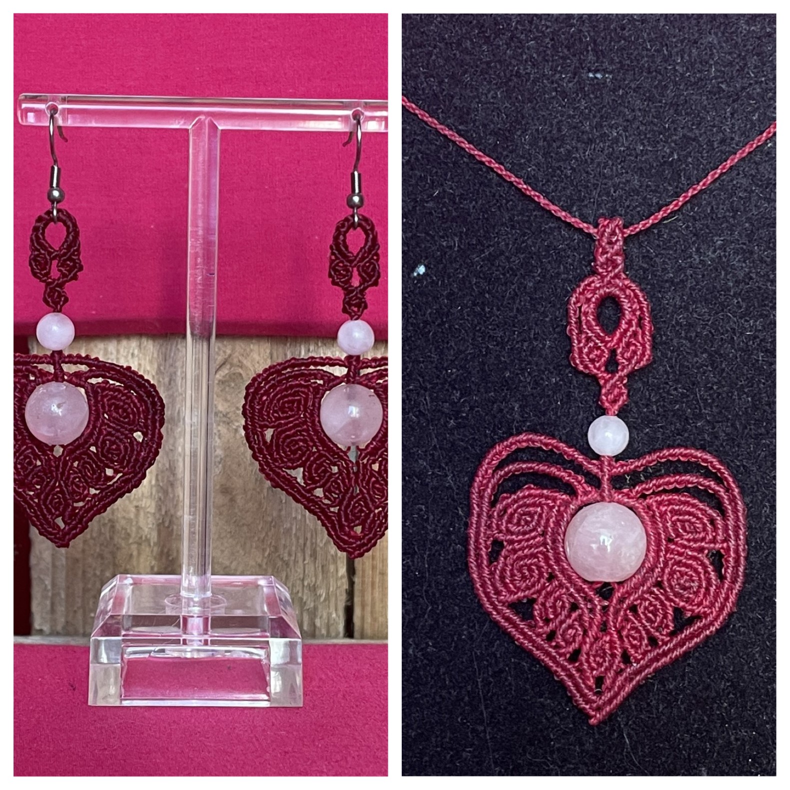 TENDRESSE
Un bijou pensé comme une caresse.
L’ensemble Tendresse est entièrement réalisé à la main en micro-macramé. Son motif en forme de cœur, tissé avec des fils de 1 mm et 0,5 mm, forme une dentelle délicate et légère, pleine de douceur.
Au centre de la création, le quartz rose apporte une énergie apaisante et réconfortante. Pierre associée à l’amour et à la bienveillance, elle renforce le message tendre et émotionnel de cet ensemble.
Tendresse se compose d’un pendentif et d’une paire de boucles d’oreilles assorties, pensés pour être portés près du cœur, au quotidien ou lors de moments précieux. Chaque pièce est façonnée lentement, avec intention, faisant de chaque bijou une création unique ou réalisée en très petite série.
Un bijou pour célébrer l’amour, la douceur et l’authenticité.
Disponible sur www.atelierartizen.com
#micromacrame #quartzrose #bijoufaitmain #bijoucoeur #bijouboheme #bijouspirituel #artisanat #faitmain #slowfashion #createurfrancais #tendresse