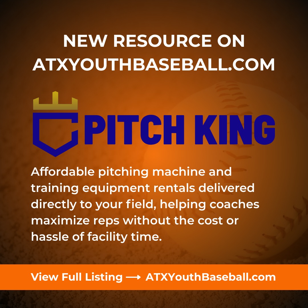🏟️ New Resource Added to the ATX Youth Baseball Directory
Coaches — this one’s for you.
@pitchkingatx Pitch King delivers pitching machines and training equipment straight to your field in Lakeway, Bee Cave, Dripping Springs, Spicewood, and West Austin.
No crowded cages.
No expensive equipment purchases.
Just more reps and smoother practices.
They’ll drop it off.
You run practice.
They pick it up.
Simple.
🔗 View full details + service areas at
ATXYouthBaseball.com
#ATXYouthBaseball
#AustinYouthBaseball
#CentralTexasBaseball
#YouthBaseballLife
#ATXSports