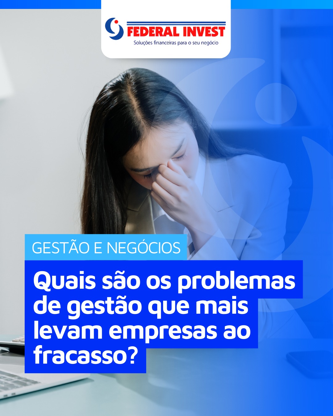 Muitos negócios não quebram por falta de vendas, mas por falhas na gestão financeira.
Os principais erros são:
💸 Falta de controle do fluxo de caixa
🔄 Misturar finanças pessoais com as da empresa
📉 Falta de planejamento financeiro
⚠ Endividamento sem estratégia
📊 Ausência de indicadores e metas claras
Gestão e negócios caminham juntos. Sem organização, previsibilidade e decisões estratégicas, o crescimento se torna instável.
📲 Conte com a Federal Invest para fortalecer a gestão financeira da sua empresa e construir resultados sólidos.
#FederalInvest #GestaoFinanceira #Empreendedorismo #GestaoDeNegocios #FluxoDeCaixa #CapitalDeGiro