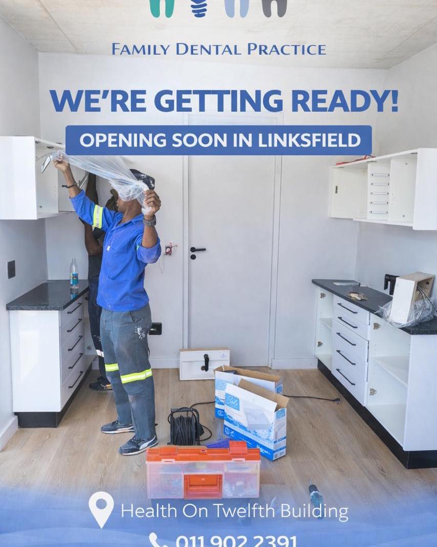 🦷✨ We’re getting ready!
Our new Family Dental Practice space in Linksfield is coming together beautifully, and we can’t wait to welcome you soon.
Big things are happening behind the scenes… opening soon!
📍 Family Dental Practice – Health on Twelfth Building
24 12th Avenue, Linksfield West, Johannesburg, 2192
📞 011 902 2391
🌐 www.familydentalpractice.co.za
👉 Book today and secure your appointment!
#FamilyDentalPractice
#Linksfield
#JohannesburgDentist
#OpeningSoon
#BookToday
#FamilyDentist
#HealthySmiles
#ModernDentistry
#BehindTheScenes
#SmileWithConfidence