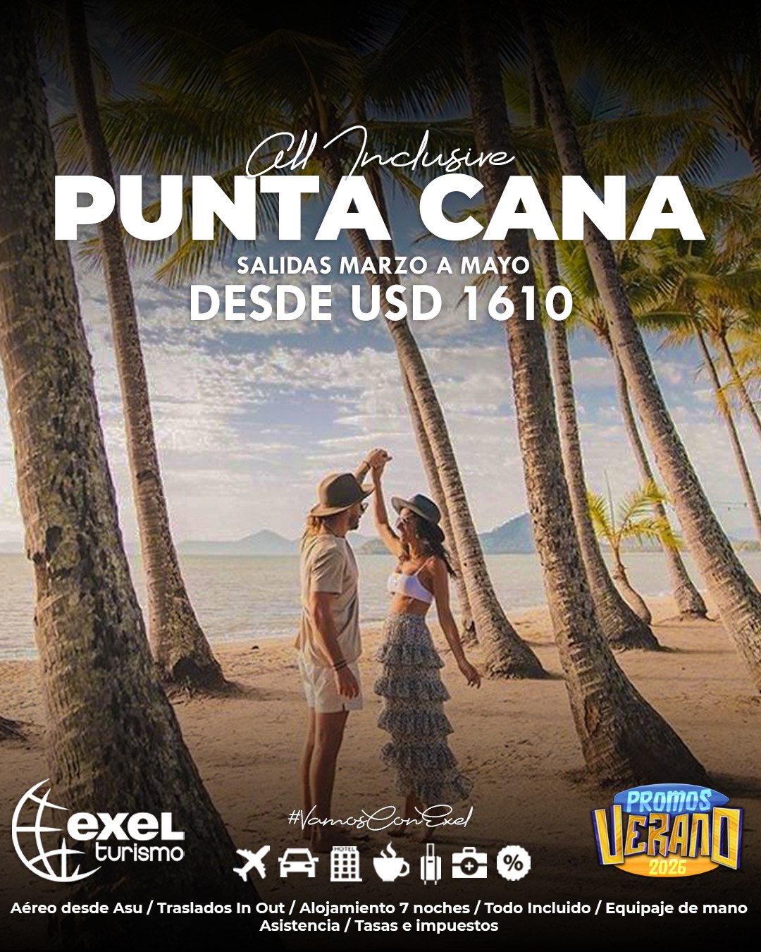 Punta Cana All Inclusive salidas marzo a mayo 🤩✈
¡Escribinos ya mismo al +595 993 607 747 y #VamosConExel 🏖️
#Caribe #PuntaCana #Playa #viajes