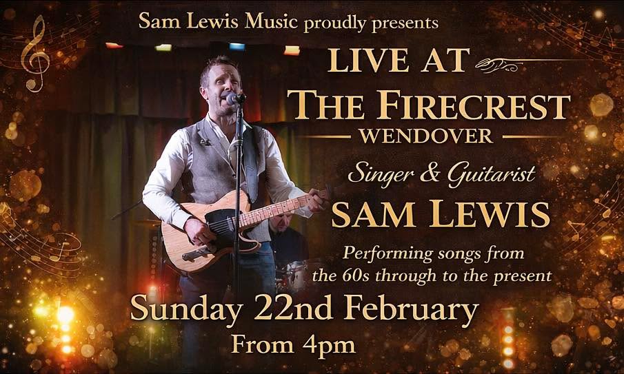 ◾️ Sunday 22nd Feb from 4pm.
◾️ Live music from yours truly at thefirecrestwendover.
◾️ Join us for a fabulous roast dinner, delicious drinks and some live entertainment.
🌎 www.samlewismusic.com
#FirecrestWendoverLiveMusic #FirecrestWendoverPartyMusic #FirecrestWendoverEntertainment #FirecrestWendoverSamLewisMusic #AylesburyLiveMusic #AylesburyPartyMusic #AylesburyEntertainment #AylesburySamLewisMusic #FirecrestWendoverAylesburyMusic #BucksLiveMusic #BucksPartyMusic #BucksEntertainment #BucksSamLewisMusic #FirecrestWendoverSamLewisMusicAgency