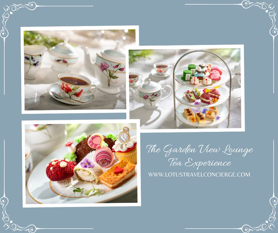 The Garden View Lounge tea service returns to Disney’s Grand Floridian Resort & Spa on March 19, reopening after 6 years!
This refreshed afternoon tea adds playful nods to Alice in Wonderland while keeping the setting refined and relaxed. Guests enjoy a guided tea service with Twinings blends, paired with sweet and savory bites served in classic tiers.
Menus are offered for adults, children, and plant-based guests. Signature tea cocktails, specialty non-alcoholic drinks, champagne, and sparkling wine are also available.
It’s a familiar favorite, reimagined, and ready to welcome families back to the table.