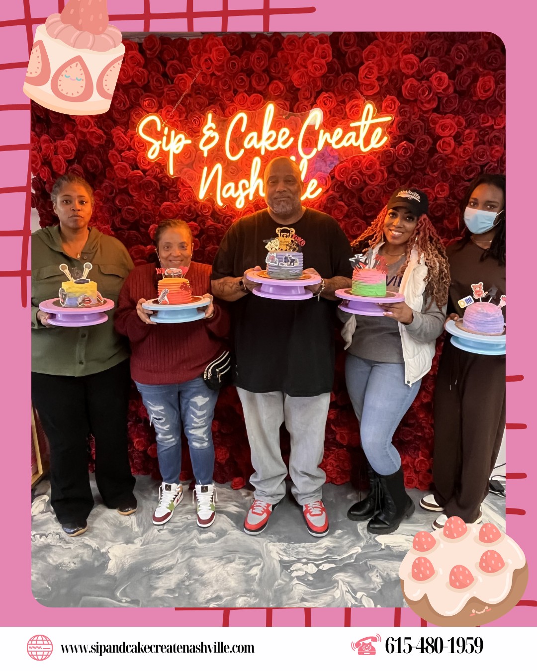 Sweet moments are even better when shared. At Sip & Cake Create Nashville, every guest becomes the artist of their own delicious masterpiece.
Laughter fills the room, creativity takes over, and ordinary days turn into unforgettable celebrations.
Whether itโs family time, friendsโ night out, or a special occasion, the joy of decorating together makes memories that last far beyond the final bite. Come sip, create, and leave with a cake โ and a smile โ youโll never forget.
.
.
๐ณ๐๐๐๐ ๐ด๐๐๐ ๐๐ป ๐ณ๐๐๐ ๐๐ ๐๐๐ ๐ฉ๐๐๐
๐ญ๐๐๐๐๐ ๐๐ ๐๐ป @sipandcakecreatenashville
.
.
#sipandcakecreatenashville #CakeArt #CakeDesign #CreativeBaking #CakeDecoratingFun #BakeAndCreate #EdibleArt #CakeTime #BakersOfInstagram #NashvilleEvents #SweetCreations #CakeStudio #CreateAndCelebrate #CustomCakes #CakeInspiration #SweetMoments #BakingExperience #CakeDecorators #FunWithFrosting #YourCakeYourArt