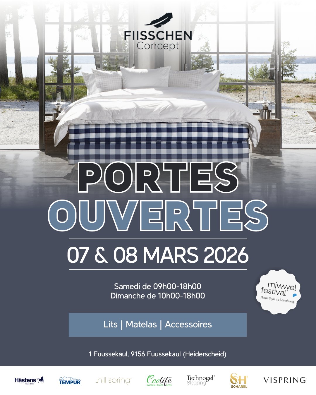 📆 Grouss Porte ouverte bei eis an der Fuussekaul! Kommt laanscht a profitéiert vu super Konditiounen op ärem Drambett 🛌