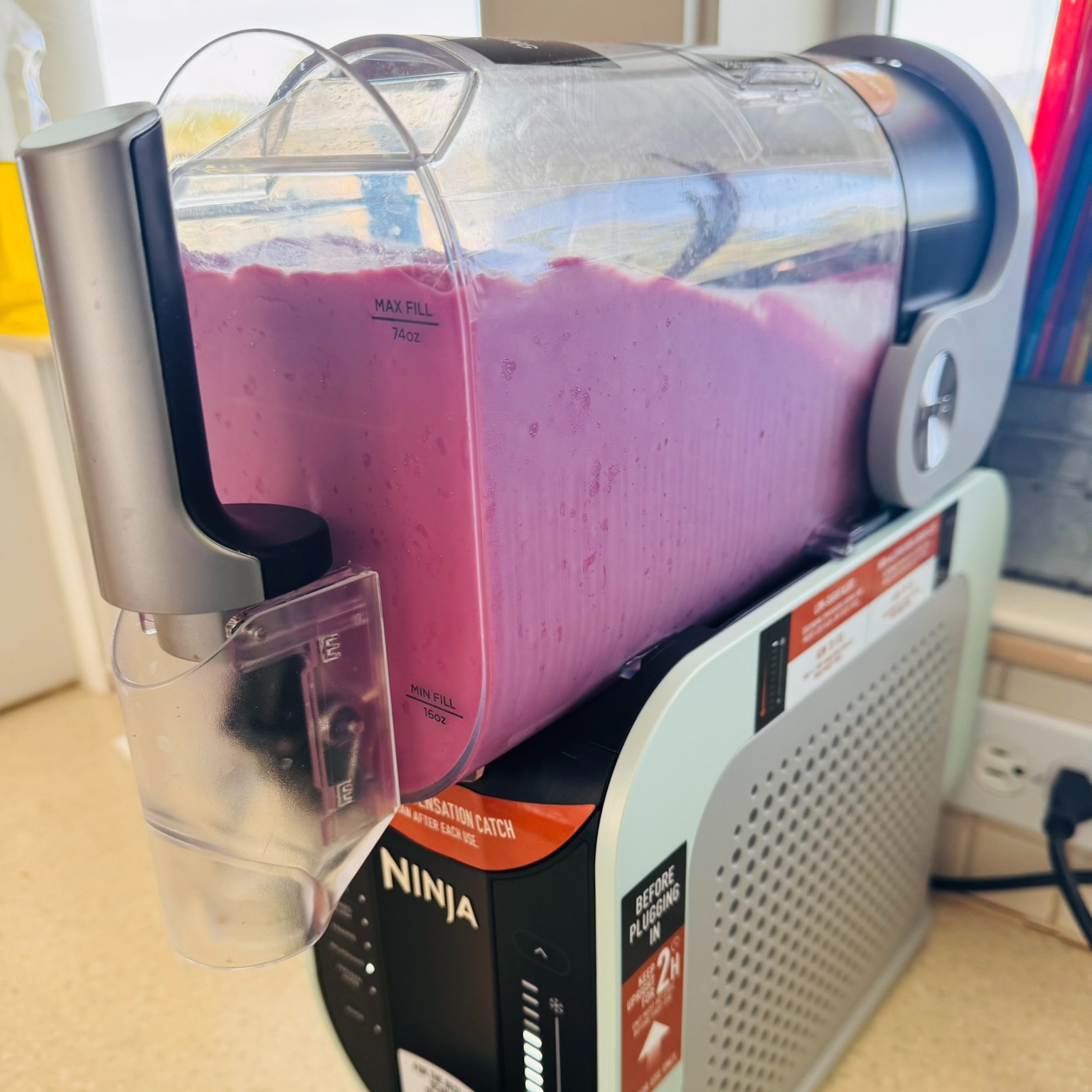 My sweet husband bought me a Slushi machine for Valentine's Day, and I have been putting it to the test. 😁 And the kids have been willing taste testers!
So far, I have made Pepsi, Orange Julius, Grape, Dole Whip, Grape Julius, and Root Beer float slushies.
#KitchenEssentials #ninjaslushi #slushie #slushy #sofun #kitchenfun #kitchenexperiments #WritersLife #ReadingCommunity