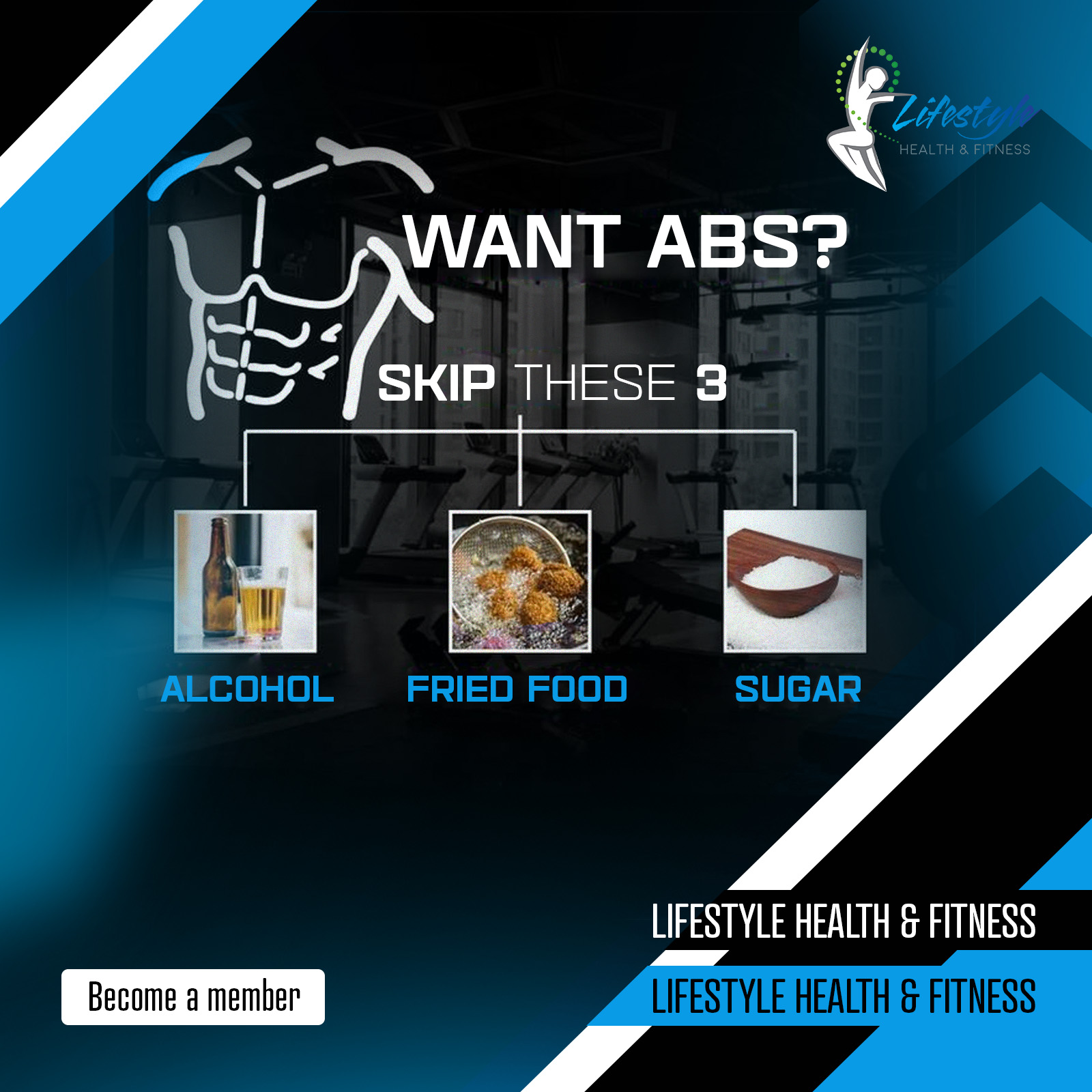Want abs? Skip these 3! ๐ฅ
#AbsGoals #LifestyleGym #FitnessTips
