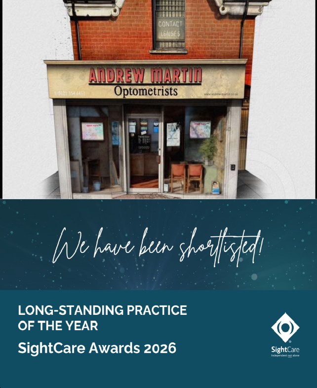 We are thrilled to announce we have been shortlisted for "Long-standing Practice Of The Year" at the SightCare Group awards.
From our 1960s origins to the technology‐driven present day, our practices continue to honour their heritage, while embracing the future of exceptional eyecare.
This is some thing we are incredably proud of, and look forward to the award ceremony in April.
#AndrewMartinOpt #SightCareLocal #Boldmere #MereGreen #SuttonColdfield #UrbanGiant