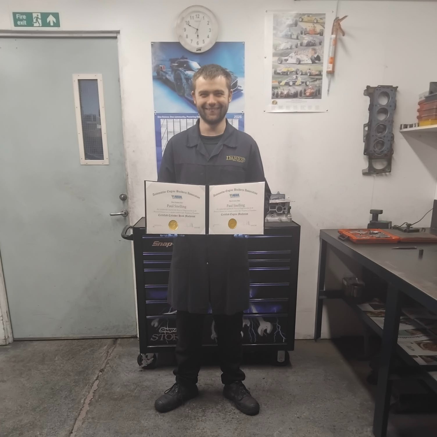 'Huge congratulations' to Paul from all of us at Damico Engines Ltd 👏
We’re proud to share that Paul has officially achieved Certified Cylinder Head Machinist and Certified Engine Machinist status through the AERA in partnership with the Federation of Engine Re-Manufacturers.
These certifications along with his Level 3 - Advanced Manufacturing and Technical Support Technician recognise Paul’s skill, precision and dedication to top-level engine machining and they reflect the high standards we stand for every day at Damico.
Well done Paul and thank you FER / AERA
@damico_engines_ltd | #EngineRebuild