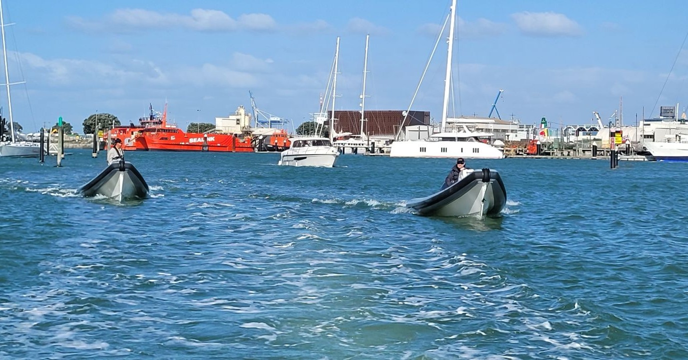 Spotted π§ Just a couple of Salties returning to base after a day of hectic duties on the SailGP course in Auckland over the weekend ...