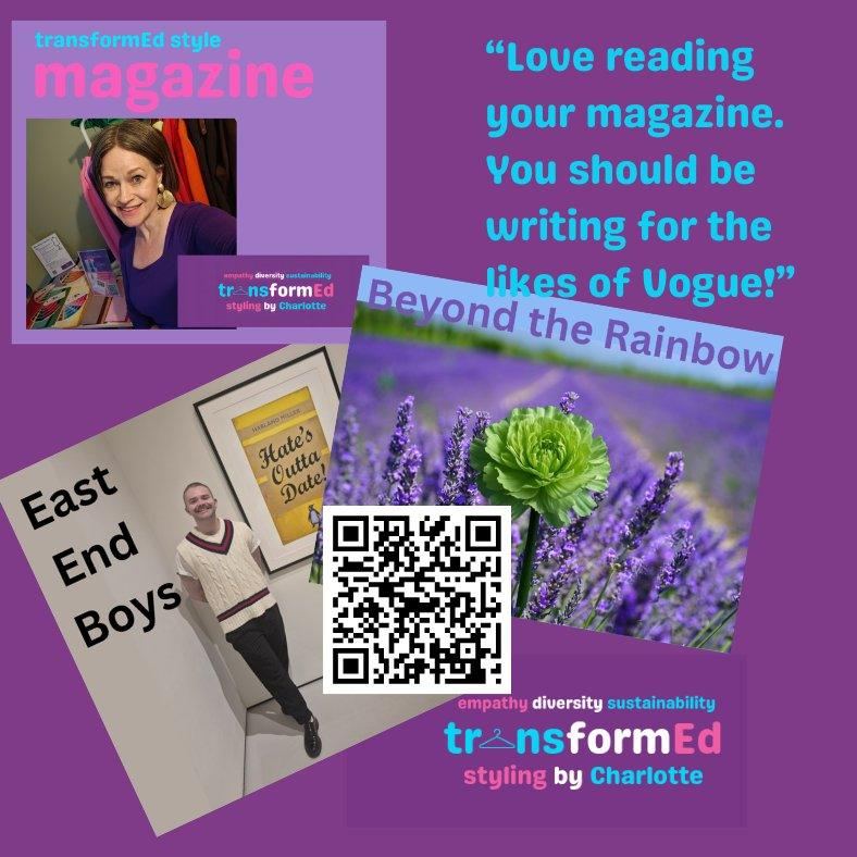 I really wanted to do a special LGBT+ History Month issue of transformEd style magazine. I was thrilled therefore when I put out a request to interview someone that my own soon-to-be-son-in-law volunteered! Highlights from the interview are shared in this week's issue. In the article - "East End Boys" - Ollie talks about dressing sustainably and with individuality as part of the queer community. The other article meanwhile takes a look at colours linked to the history of queer identities, offering colour-combination tips whatever your sexuality or gender.
Sign up for your free via link in bio / QR code.
#LGBTPlusHM #LGBTPlusHM26 #Inclusion #stylemagazine #personalstylisthull