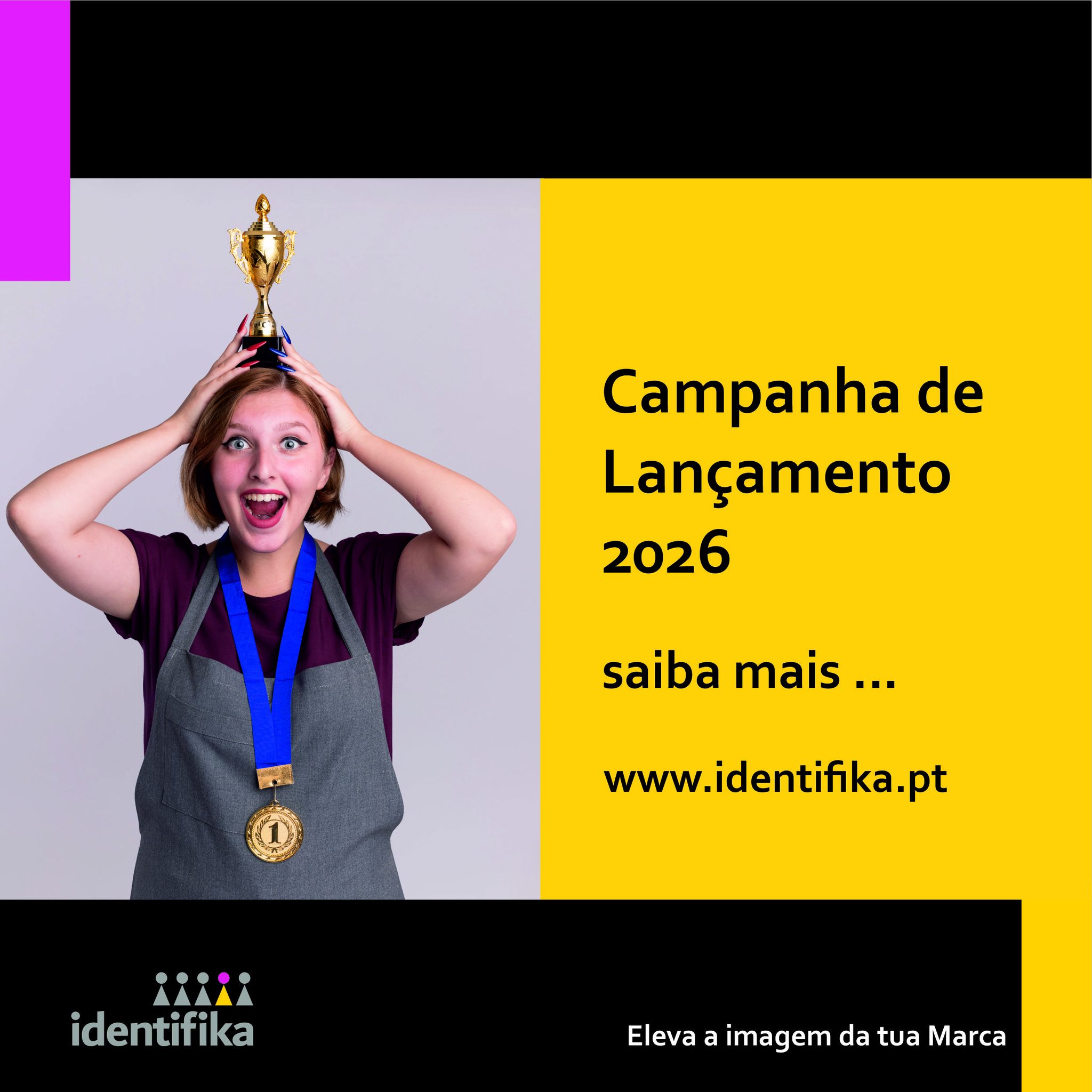 🚀CAMPANHA DE LANÇAMENTO 2026 🚀
Ao longo de todo o ano de 2026, a identifika lança uma campanha especial a pensar nas empresas que querem elevar a imagem da sua Marca.
Todas as empresas que se registem no nosso site e optem por participar na campanha entram automaticamente no sorteio mensal de
🏆 2 prémios exclusivos🏆
Saiba mais em www.identifika.pt
⭐Personalização têxtil👚
Bordado | Estampado
identifika | eleva a imagem da tua Marca
contacto@identifika.pt
Tlm. 916 481 307
www.identifika.pt