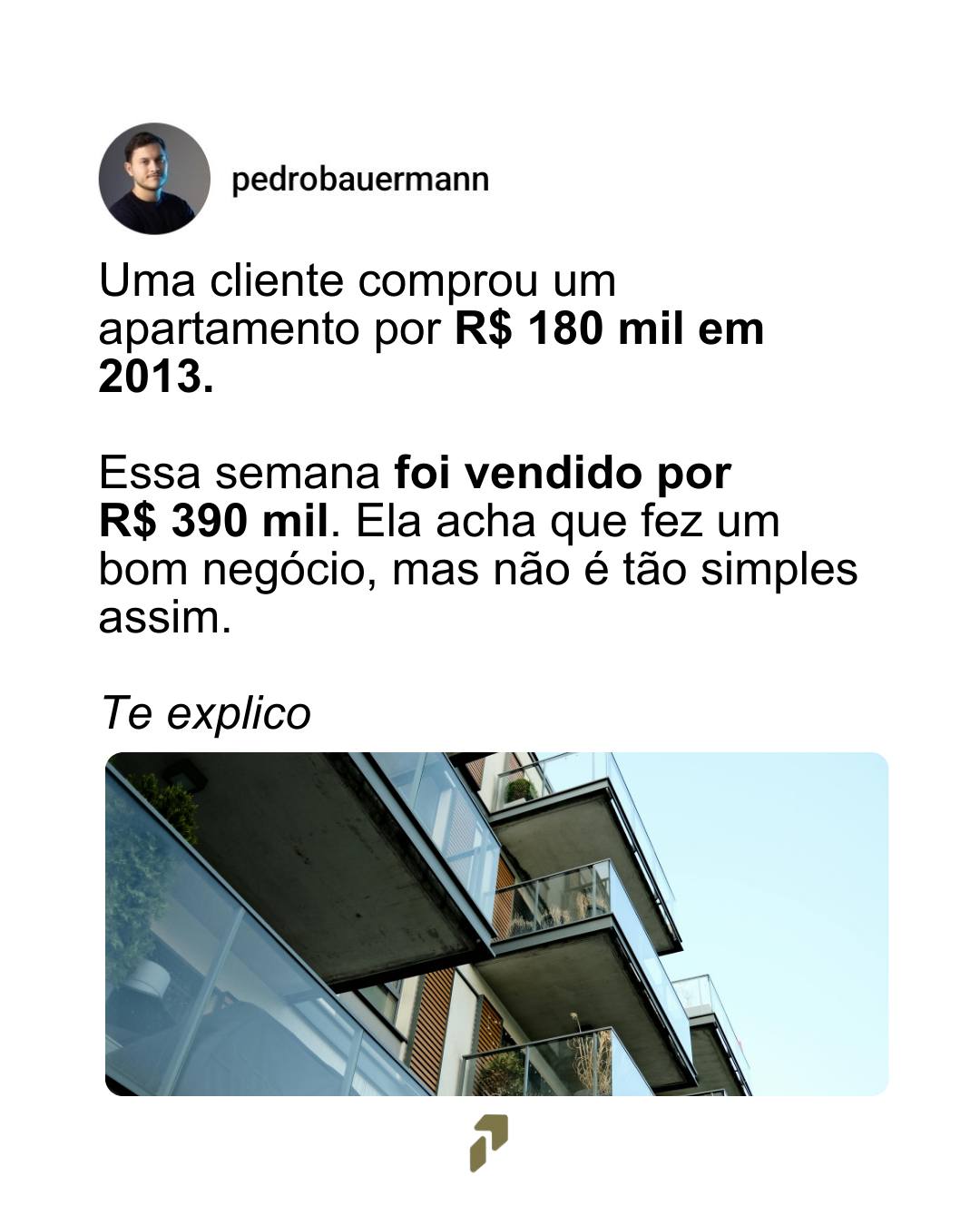 Investir em imóveis pode ser um bom negócio, mas também precisa de cuidado.
Achar que imóveis sempre vão dar retorno positivo é uma ilusão, assim como achar que você sempre vai ganhar se estiver alugando seu imóvel.
A inflação existe e ela precisa estar no cálculo. Às vezes, os investimentos nos bancos podem ser mais rentáveis. Tudo depende.
A única coisa que você não pode fazer é deixar dinheiro na mesa!