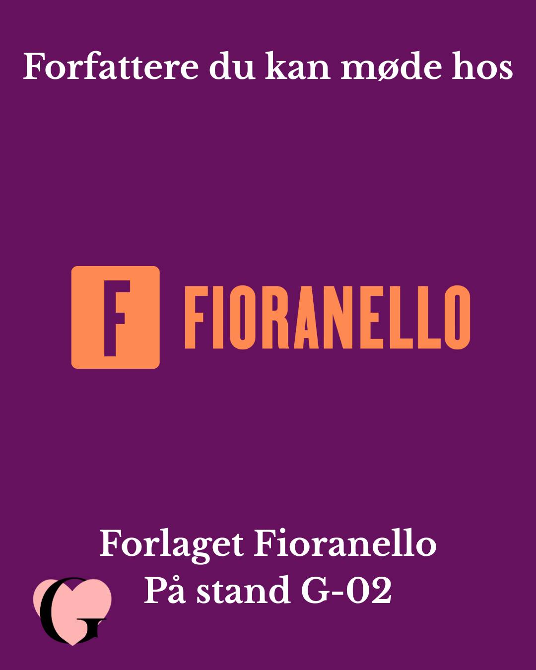 Hos forlaget Fioranello kan du møde deres forfatter Henriette Vesterbak.
Tjek programmet og se hvilke tider hun deltager i talks, samt signerer.