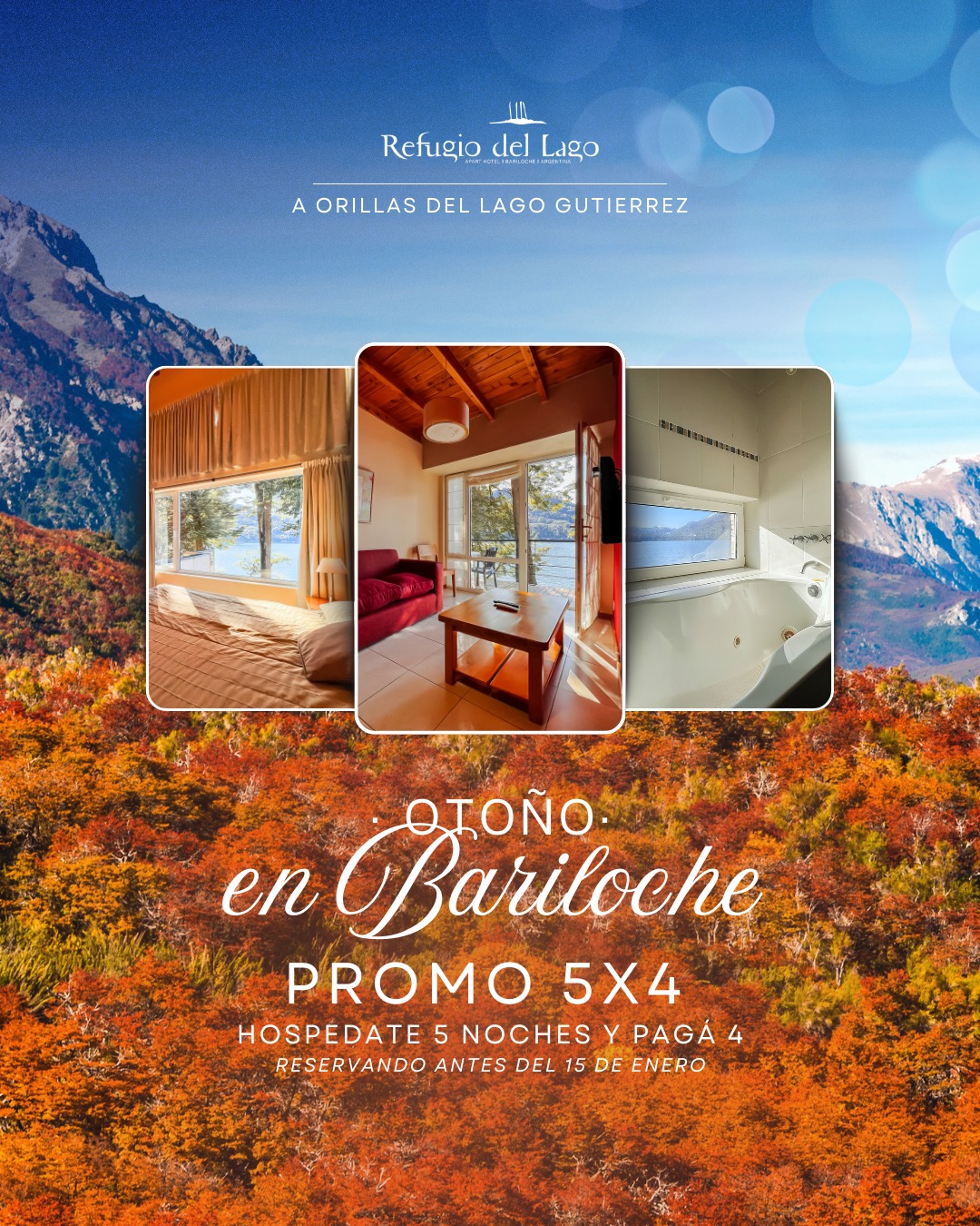 Cuando baja el ruido, sube el disfrute. Vení en marzo
¡Promo 5x4 activa!
Tenés tiempo hasta el 25 de febrero para reservar con esta promo.