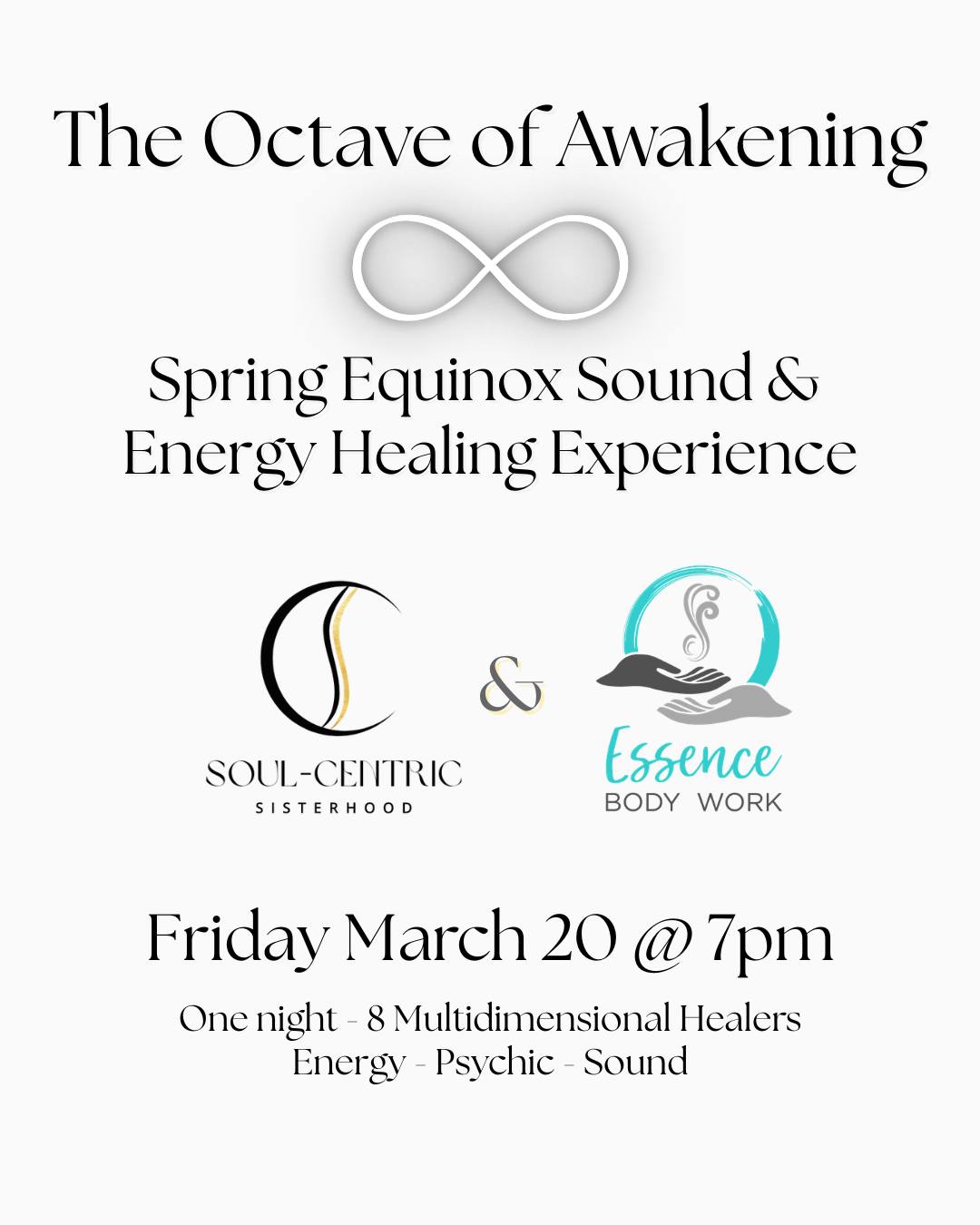 Join us for this collaborative event: ✨ The Octave of Awakening ✨
Join 8 gifted healers for an immersive evening of energy work, intuitive messages, and transformational sound.
Recalibrate. Awaken. Rise.
Spots will be limited to maintain an intimate, energetically attuned environment.
Read more and register for your spot here: essencebodywork.setmore.com
#CentralOhio #soundtherapy #soundhealing #energywork #reiki #psychicmedium
