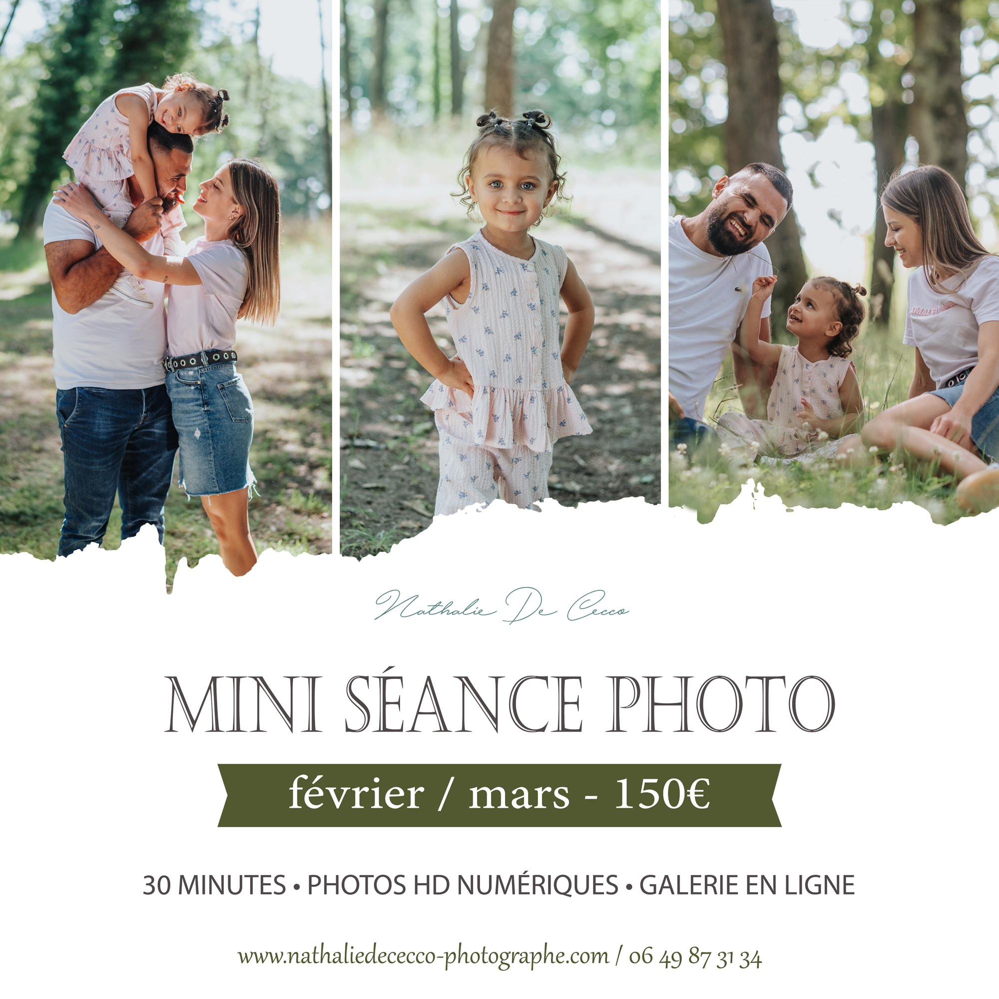 ✨ MINI SÉANCE PHOTO FAMILLE – 150€ ✨
📍 Saulny, Metz et alentours
Le beau temps va revenir, profitons en!
En février & mars, je vous propose une mini séance photo en extérieur, dans un joli parc, un jardin, une forêt... :
🌿 30 minutes de séance
📷 Toutes les photos HD livrées
💻 Galerie privée en ligne
💰 150€
Un vrai moment de complicité en famille, sans pression, juste du fun, des câlins, des éclats de rire… et de magnifiques souvenirs à garder pour toujours ✨
⚠️ Les disponibilités sont limitées et après mars je serai beaucoup moins disponible car un projet se prépare…
Si vous souhaitez faire cette séance, c’est vraiment le bon moment pour réserver 💛
📩 Envoyez-moi un message ou appelez moi pour connaitre les disponibilités
#seancephoto #miniseance #photographemetz #photographesaulny #famille #souvenirs #metz #saulny