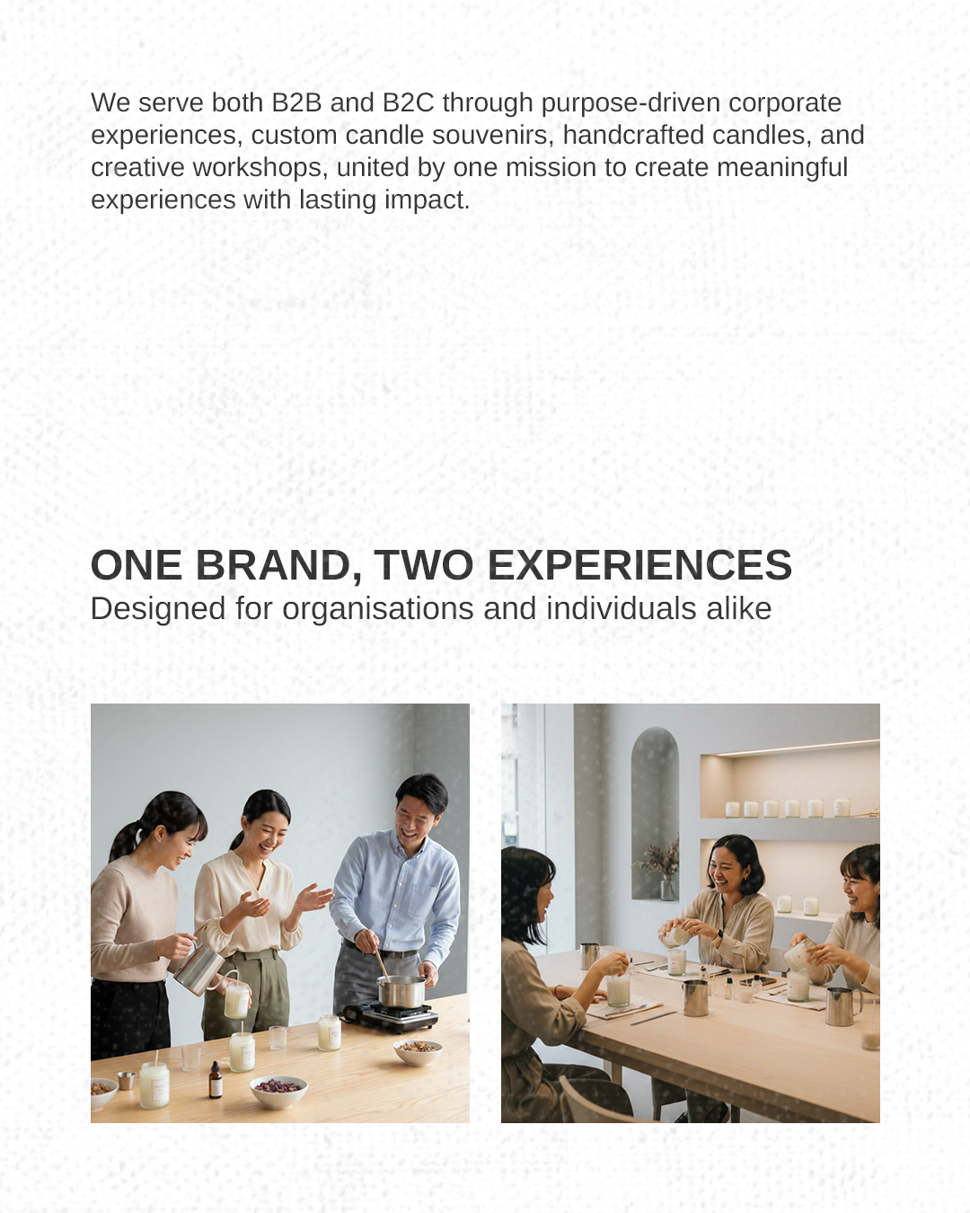 At the heart of CandleScape lies a commitment to living with purpose. We do not just make candles. We craft experiences that reflect our core values.
Crafted with compassion through heart-led design in every pour.
Conscious sustainability that is kind to you and kind to our planet.
Creative community impact that builds a brighter future together. 🌿
Choosing a CandleScape candle means choosing a mindful way of living.
📍 Visit us at 1008 Toa Payoh North, #01-02, Singapore 318996
🛒 Or explore our collection online at https://www.candlescapefoundation.com/
#CandleScape #MoreThanACandle #PurposeDrivenBrand #MindfulLiving #SustainableLiving #CraftedWithCare #ConsciousBrand #EthicalCraft #LivingWithPurpose