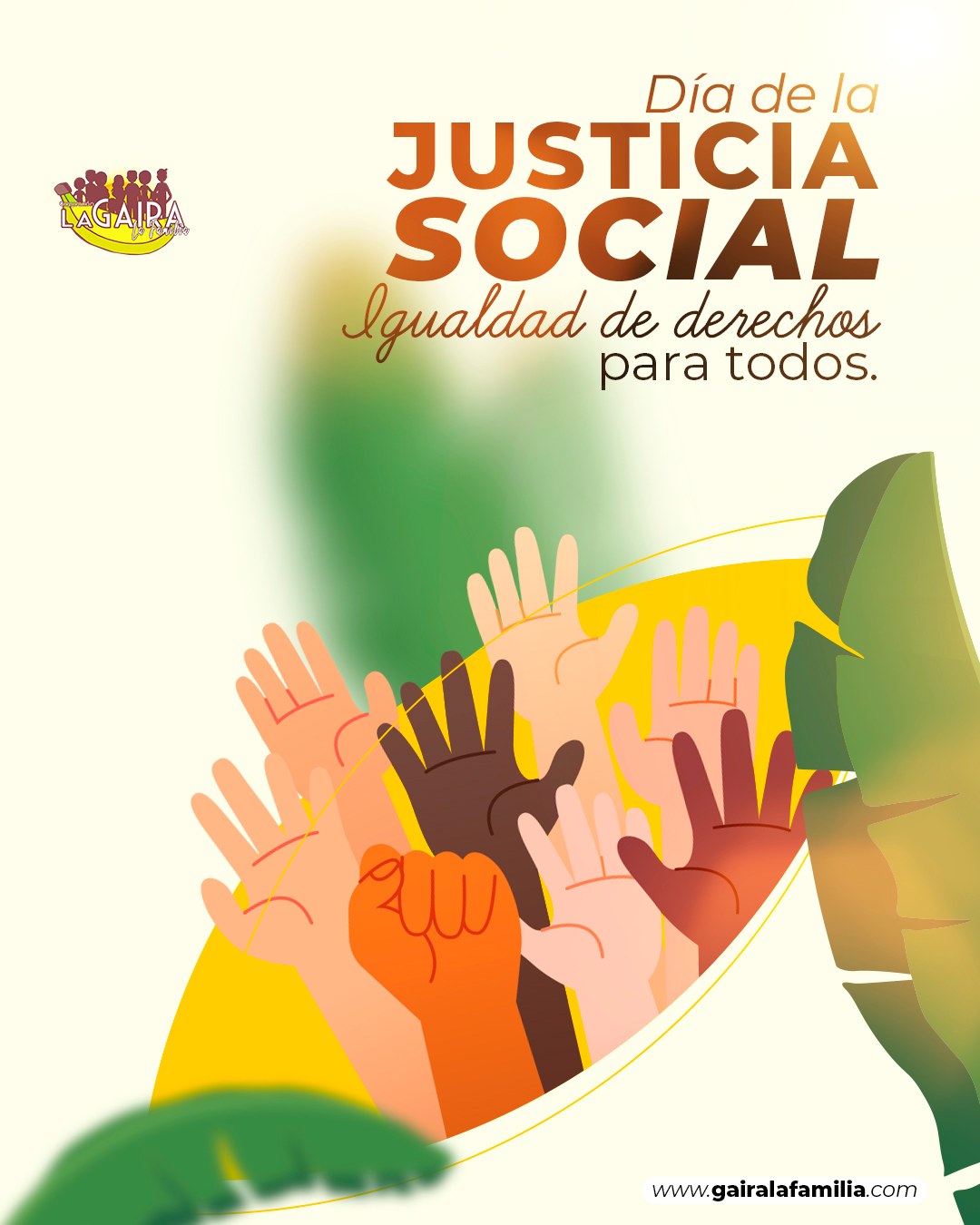 El Día de la Justicia Social nos recuerda que la igualdad de derechos y oportunidades debe ser una realidad, no solo una aspiración.
Celebramos la diversidad, la inclusión y la fuerza que nace cuando trabajamos unidos por objetivos comunes. Una sociedad justa se construye reconociendo el valor de cada persona y promoviendo espacios donde todos puedan participar, aportar y prosperar.
Sigamos impulsando cambios que fortalezcan nuestras comunidades y promuevan un desarrollo más humano y equitativo.