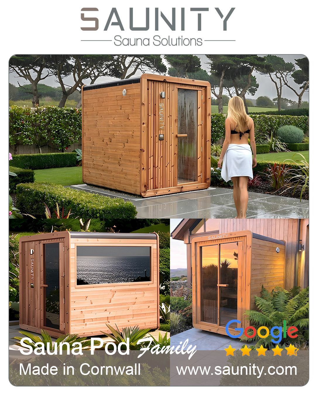 🔥 The Sauna Pod Family 🔥
One vision. Three ways to unwind.
Whether you’re looking for a spacious retreat, a view worth lingering on, or a beautifully compact sanctuary — there’s a Saunity Sauna Pod designed just for you.
✨ The Original Sauna Pod – our signature model, balanced, refined, and built for everyday ritual.
🌿 The Sauna Pod View – panoramic glazing for those who want their calm with a view.
🌱 The Sauna Pod Mini – compact, considered, and perfectly scaled for smaller spaces.
Different sizes. Different styles. The same craftsmanship and quality.
Saunity Sauna Pod's — There’s One for Everyone.
📍 Designed & Made in Cornwall
🔗 www.saunity.com
📞 07585 906 820
✉️ contact@saunity.com
#Saunity #SaunaPodFamily #SaunaPod #SaunaPodView #SaunaPodMini #GardenSauna #Wellbeing #MadeInCornwall #OutdoorLiving #SaunaLife