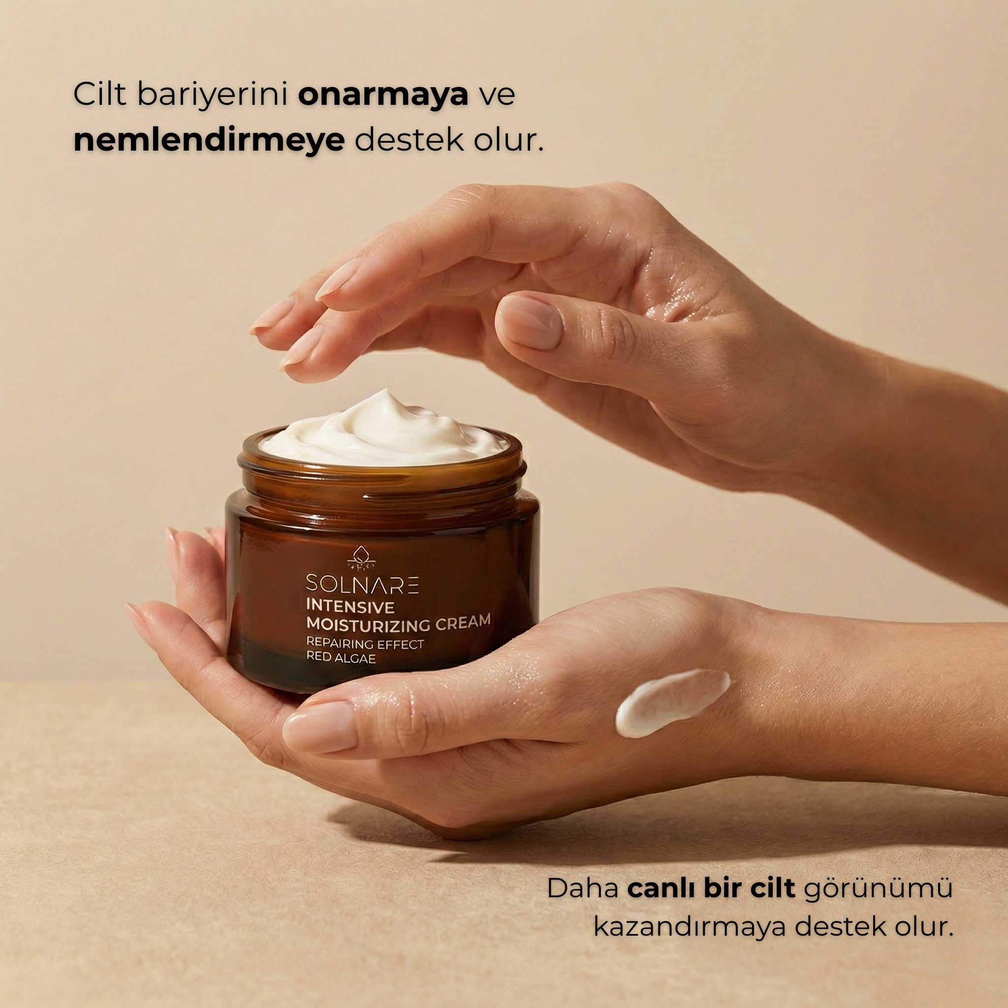 Sadece nemlendirmek yetmez; cildi yeniden inşa etmek gerekir.
Solnare Yoğun Nemlendirici Krem, içeriğindeki nadir Kırmızı Alg (Red Algae) özleri ile cilt bariyerinizi temelden onarmaya destek olur. Yoğun yapısı, cildin alt katmanlarına kadar nüfuz ederek nem kaybını engellemeye ve dış etkenlere karşı korumaya karşı bir kalkan oluşturur.
✨ Bariyer onarımı
✨ Derinlemesine nemlendirme
✨ Işıltılı ve canlı bir görünüm
Cildinizin hak ettiği lüks bakımı keşfedin.
🔗 Link profilde.
#Solnare #PremiumSkincare #CiltBariyeri #RedAlgae #LüksBakım
