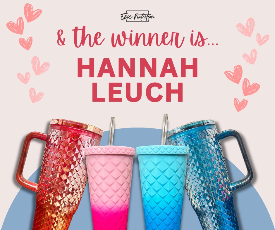 🎉💕 GIVEAWAY WINNER ANNOUNCEMENT 💕🎉
Okay Epic Fam… it’s time!!! 🙌
Congratulations to this week's giveaway winner…
✨✨ HANNAH LEUCH ✨✨
Hannah, you just scored a FREE Epic drink of your choice AND a brand new tumbler to sip it in style! 🥤💖
We are so excited for you! Stop in to claim your prize and let us snap your winner pic 📸✨
Thank you to everyone who liked, commented, and tagged your friends. We LOVE seeing the Epic love shared in our community 💛
Stay tuned… more fun (and more giveaways 👀) are coming soon!