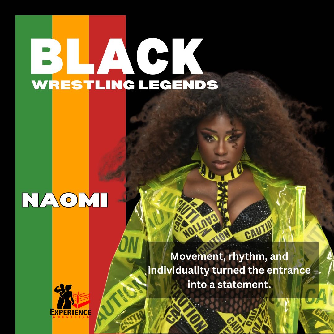 Each day this month, we’re highlighting an influential Black figure in professional wrestling history on our website.
Today's feature, Naomi, used movement, rhythm, and individuality to turn her entrance into a statement.
Visit the link in our bio or www.experiencewrestling.com/black-wrestling-legends , for deeper context and a classic match connected to today’s spotlight.
She is part of the lineage.