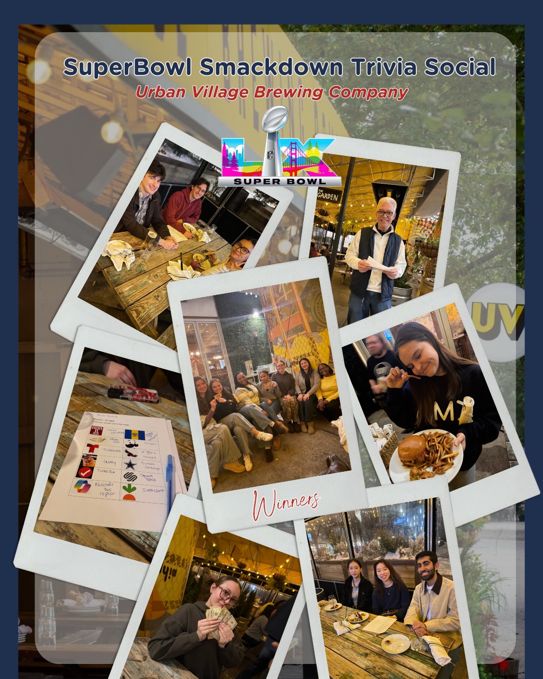 🏈✨ SUPER BOWL SMACKDOWN TRIVIA RECAP ✨🏈
On February 10th, we brought the post–Big Game energy to Urban Village Brewing Company and let’s just say… y’all were paying attention 👀
From Super Bowl plays and commercials to Philly sports moments and Temple trivia, the competition was REAL. After a night full of laughs, debates, and clutch answers, we ended up with two winning teams who split the cash prize 💸🏆 (because it was just that close).
Even better? We had TU-AMA alumni come out to join the fun — making it a full-circle night connecting past and present members ❤️
Great vibes, great questions, and even better company. Until the next smackdown 🦅🔥