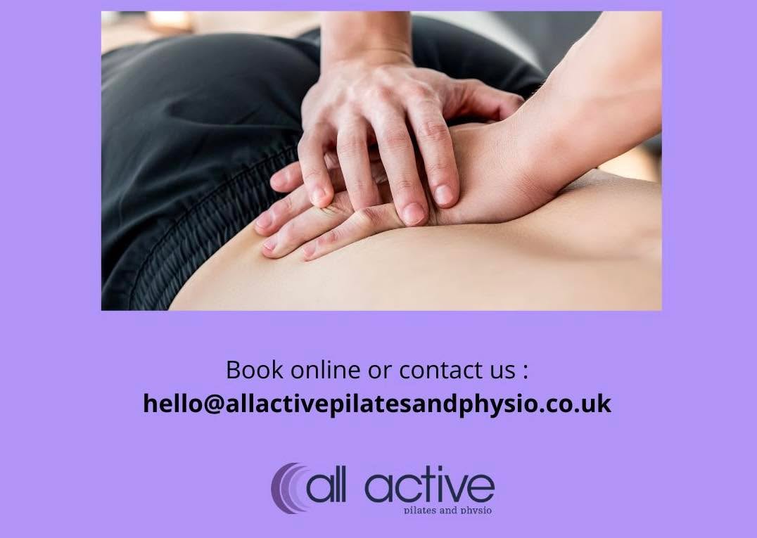 ‼️Lunchtime slot just opened‼️
We now have a cancellation appointment available on Monday 23rd at Vic Ryn, Moira Road Lisburn.
Ideal for a Sports Massage / Physiotherapy or 1-to-1 session
Email us to secure it: hello@allactivepilatesandphysio.co.uk