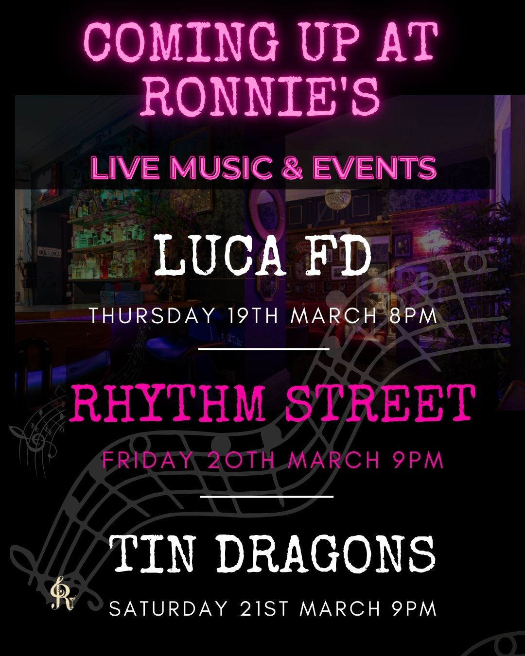 Who’s ready for a BIG weekend next week?
Live music. Three nights on the trot.
If you’ve got the stamina, Ronnie’s is the only place to be.
Game on! See you there. 🔥
#cocktailbarwarwick #livemusicwarwick #warwickbars #drinksandvibes #cocktailsandmusic