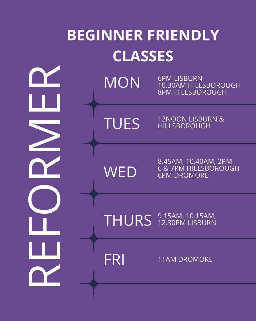 Last minute spaces available
Reformer Beginner Class
Wednesday 6.00 pm Hillsborough
Our Reformer Pilates classes are designed to challenge your strength, control and stability
🌟 Intro Offer: Try your first 3 classes for just £49!
Small groups. Expert guidance.
Email hello@allactivepilatesandphysio.co.uk