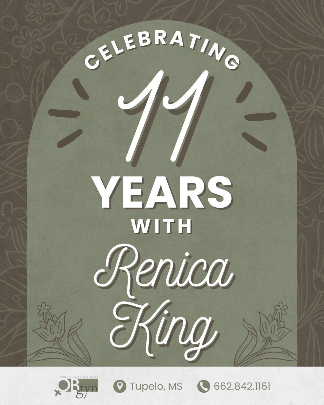 Your time, energy, and heart make a real difference for our team and our patients. Here’s to celebrating YOU today, Renica!
-
#OBGYNAssociates #TupeloOBGYN #TupeloMS #OBGYN #WomensHealth #WorkAnniversary
