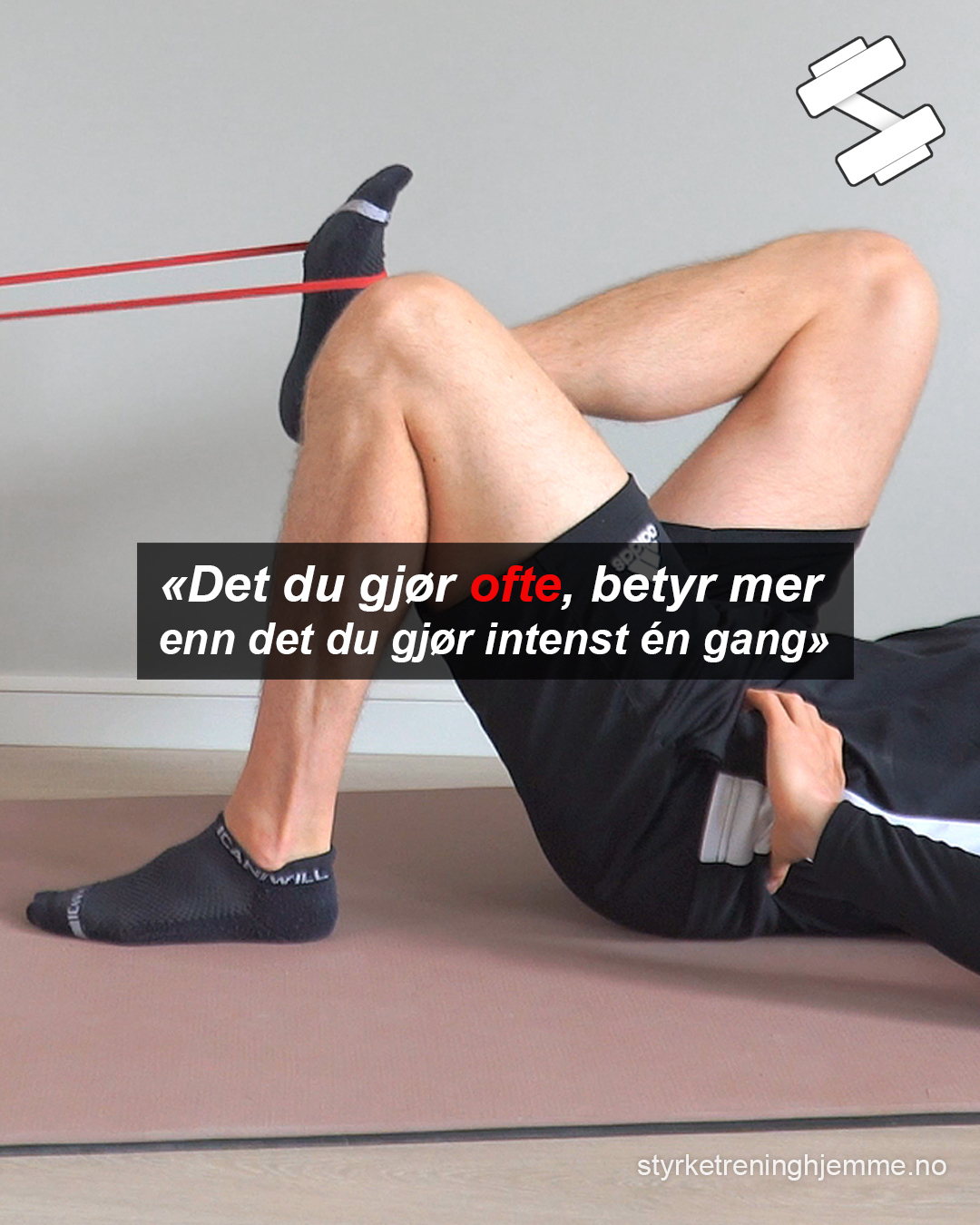 «Det du gjør ofte, betyr mer enn det du gjør intenst én gang» ☺️
https://styrketreninghjemme.no