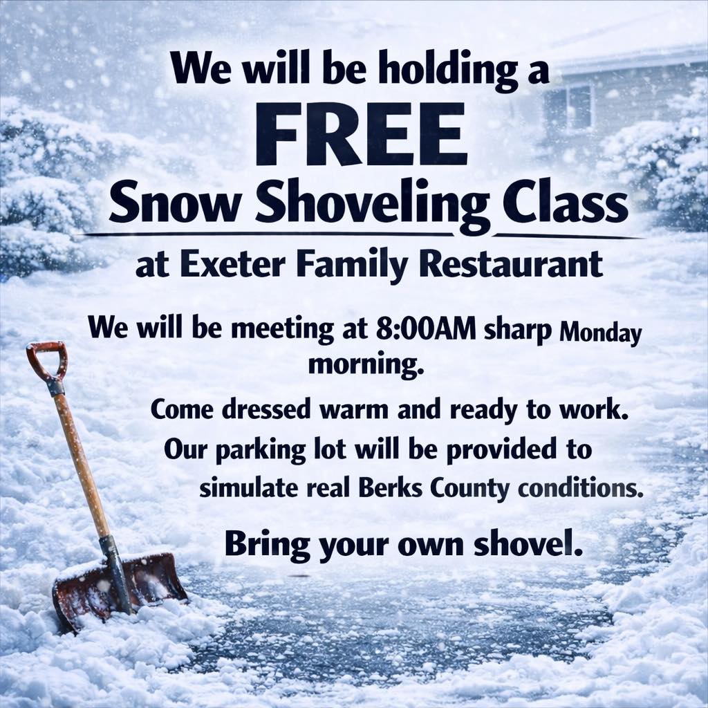JUST KIDDING.
We’ll be plowed, shoveled, and OPEN at 2PM Monday ready to serve hot coffee, hot soup, and warm meals. ☕🍲
No shovel required.