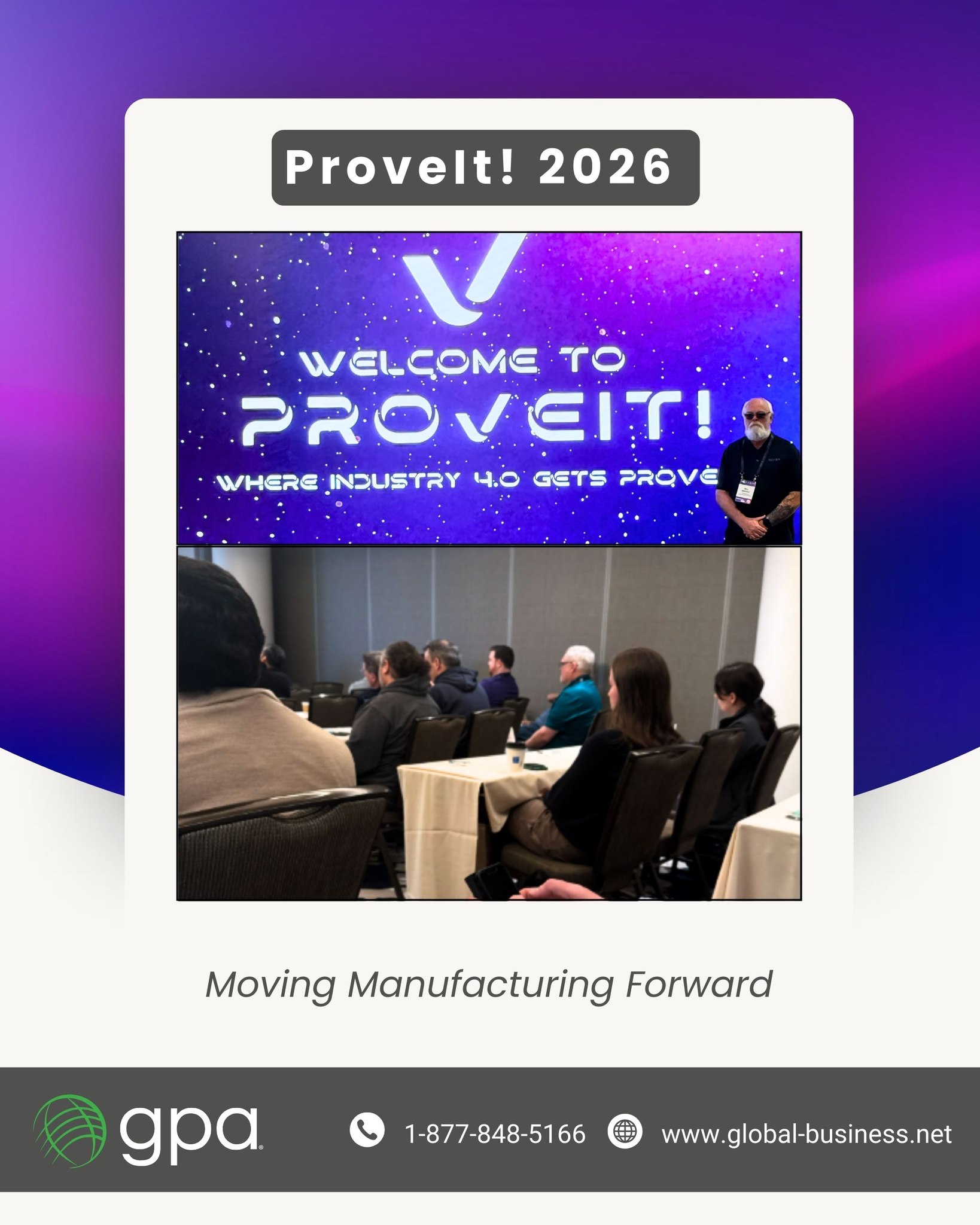 GPA’s Vice President of Digital Transformation and Innovation, Bill Medcalf, was on site at ProveIt! 2026. One thing became clear throughout the week: manufacturers are moving fast, and the technology is moving with them.
Across sessions and live demonstrations, the conversations consistently pointed in the same direction. The focus remains on real interoperability, connected architectures, and solutions that can move from concept to the plant floor with confidence.
Events like ProveIt! help GPA stay locked in on what is actually working in modern manufacturing. We continuously track emerging technologies and proven approaches so our digital transformation solutions remain practical, current, and built to deliver measurable results.
#ProveIt2026 #DigitalTransformation #Industry40 #SmartManufacturing #ContinuousImprovement