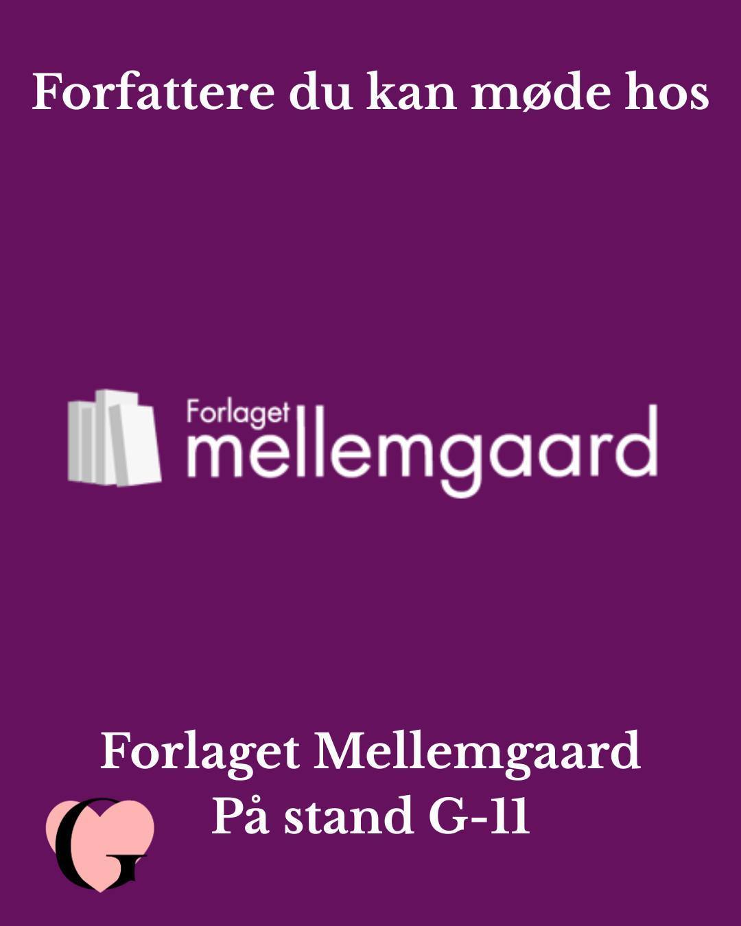 Mød Forfatter Anita Christensen hos forlaget Mellemgaard på stand G-11
Kig forbi standen til en snak eller en signering i løbet af weekenden.