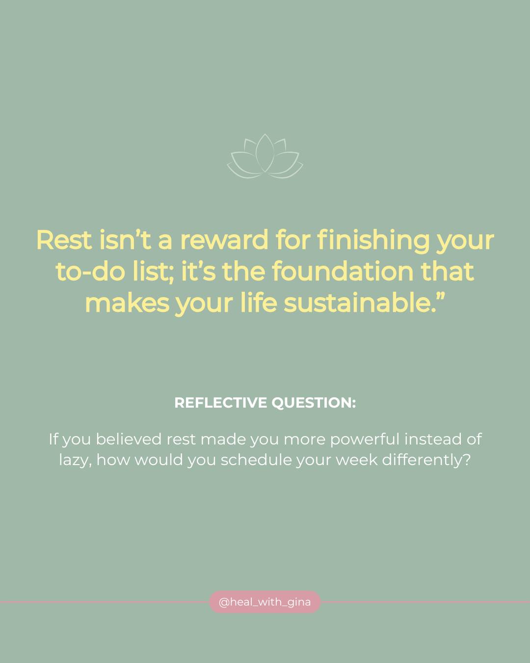 Most of us were taught to override our limits.
To push. To prove. To earn.
But sustainability isn’t built on pressure — it’s built on rhythm.
What would shift if you treated restoration as strategy instead of weakness?
Notice what comes up. That’s the work. 🤍
#nervoussystemhealing #restisproductive #burnoutrecovery #gentlehealing
#somatichealing #innerwork #selfleadership #slowliving
#mindbodyconnection #emotionalwellbeing #healingjourney #healwithgina