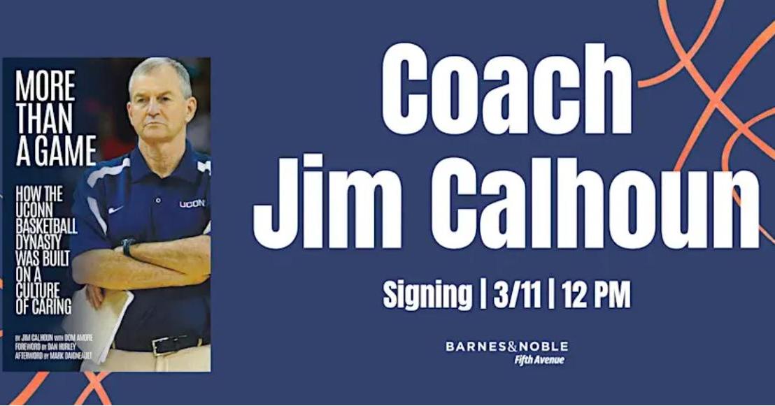 Join #author #JimCalhoun for a @bnfifthavenue #booksigning featuring #bestselling #newrelease #memoir #MORETHANAGAME. Register via link in bio.
#WoodhallPress #coachcalhoun #barnesandnoble #UCONN #UConnNation #uconnbasketball #uconnmensbasketball #uconnhuskies #GoHuskies #basketball #basketballcoach #halloffamecoach #mustread #fallrelease